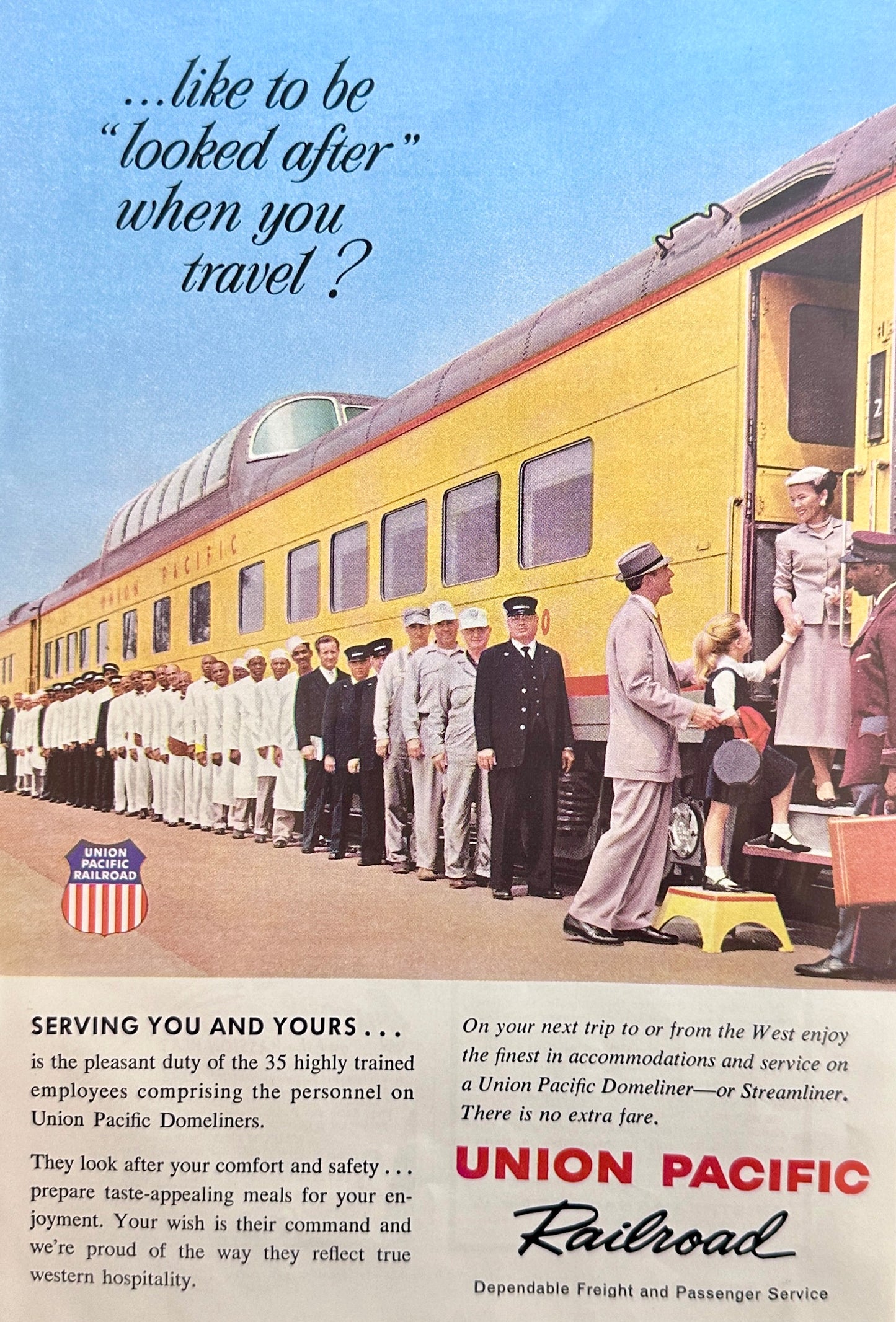 1959 Union Pacific Railroad - Serving You And Others - Vintage Ad N917