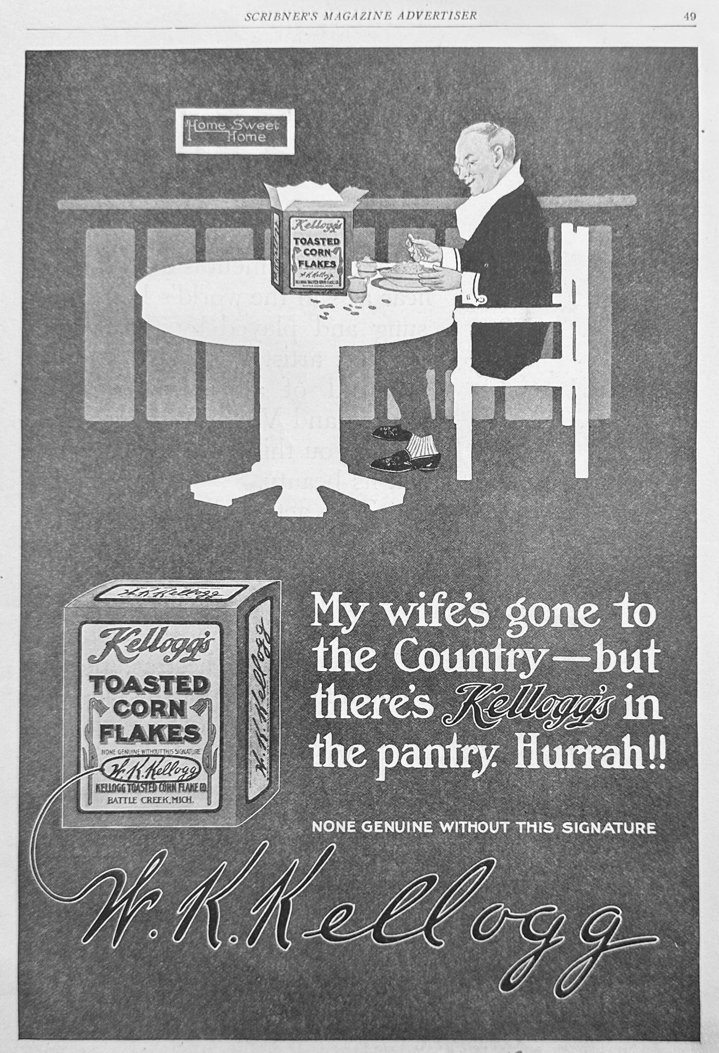 1911 Victor 1 Victor Talking Machine & Kellog's Toasted Corn Flakes Magazine Ad