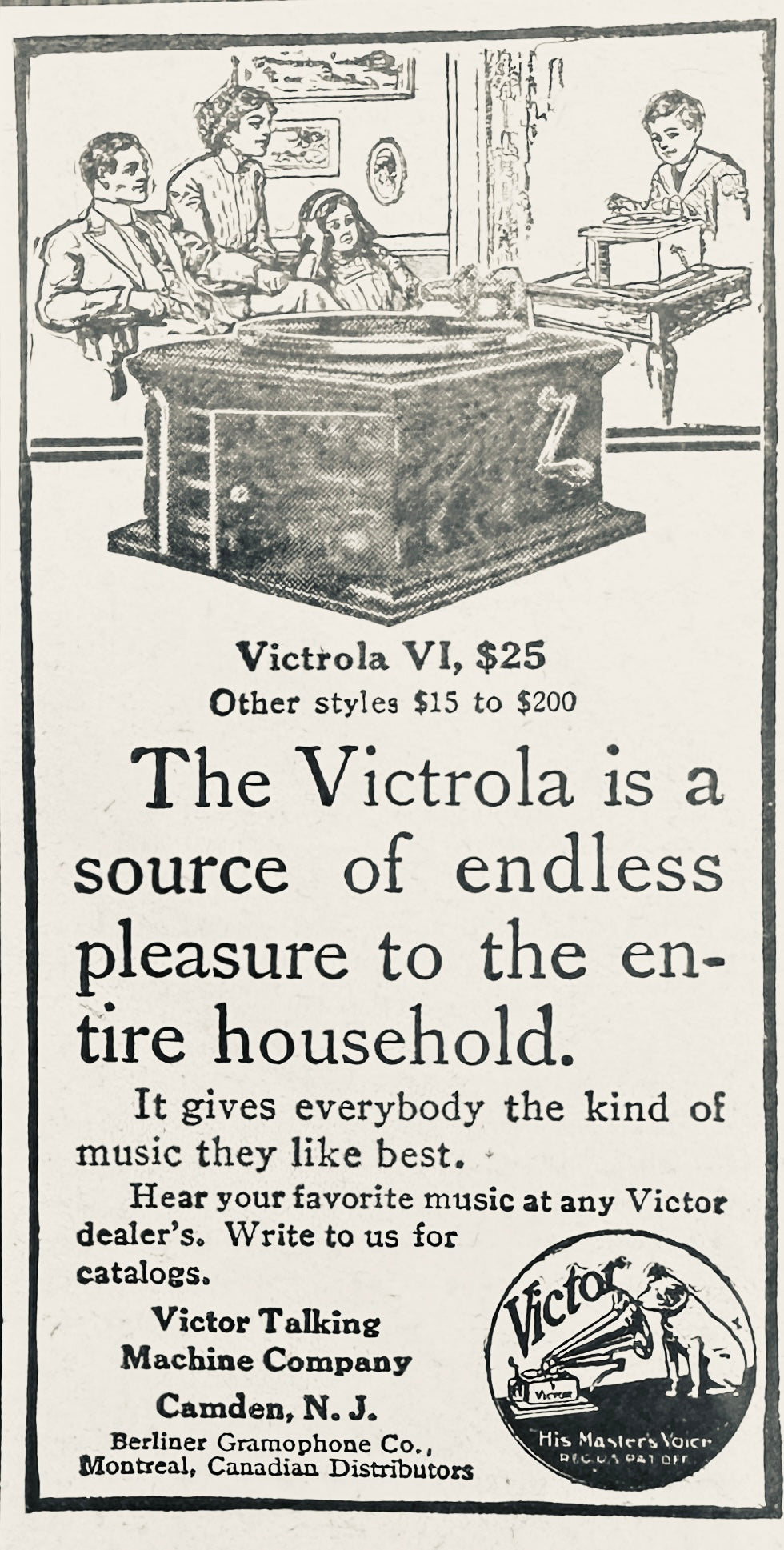 1915 2 x 3" Victor - Victrola Thumbnail Ad Victrola VI Table Top