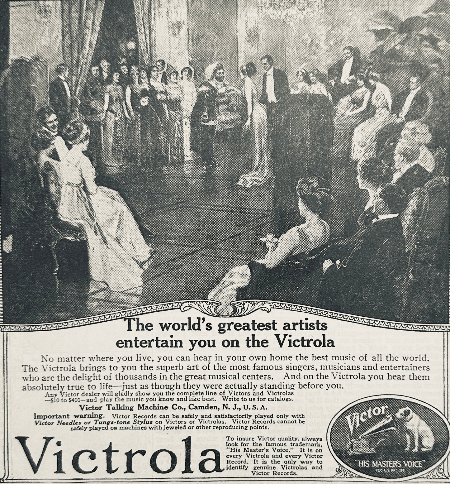 1916 Victor Victrola Records and Machines Magazine Ad