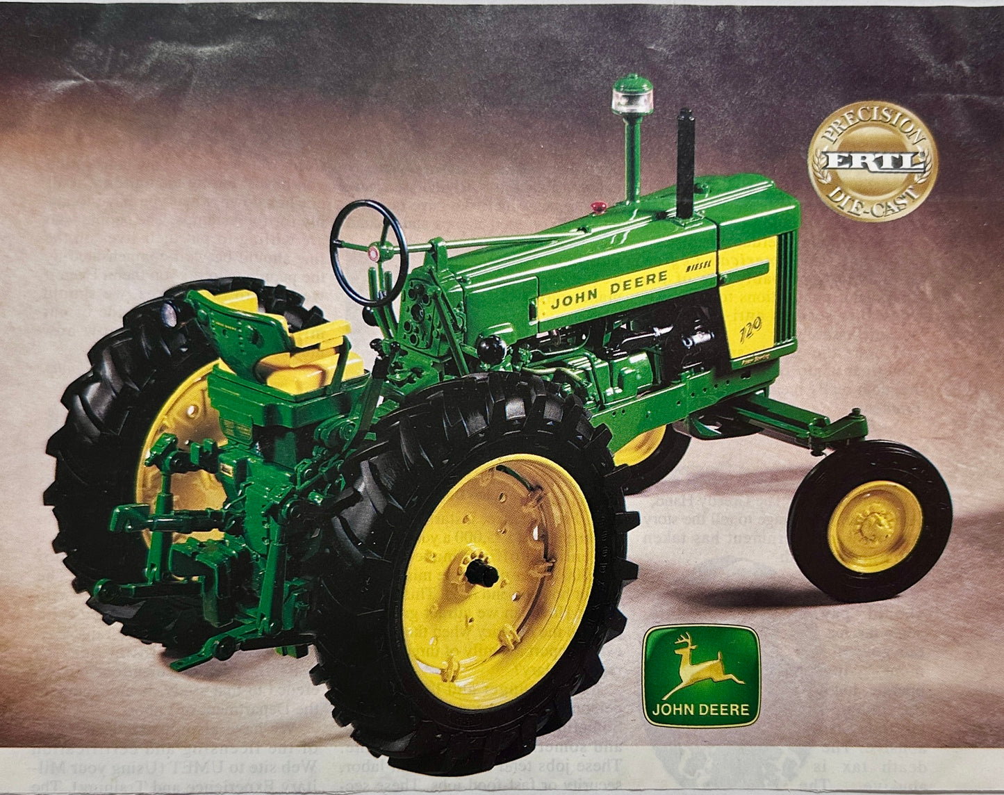 1919 John Deere Waterloo Boy Vintage Ad, Modern Ertl Advertising Lot