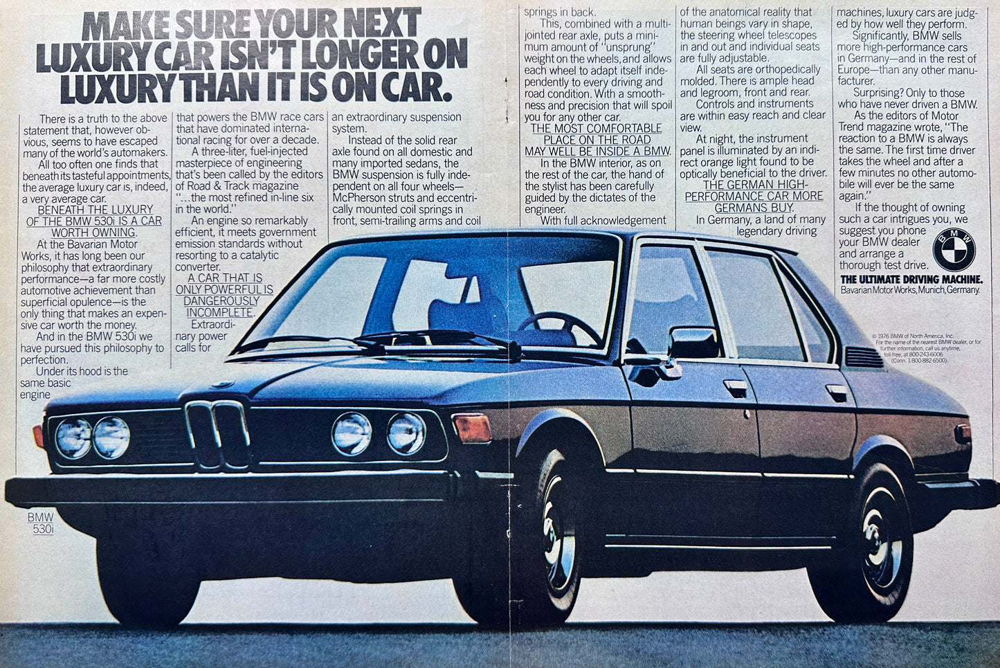 1976 Centerfold BMW 530i - Isn't Longer on Luxury Than It Is On Car A62