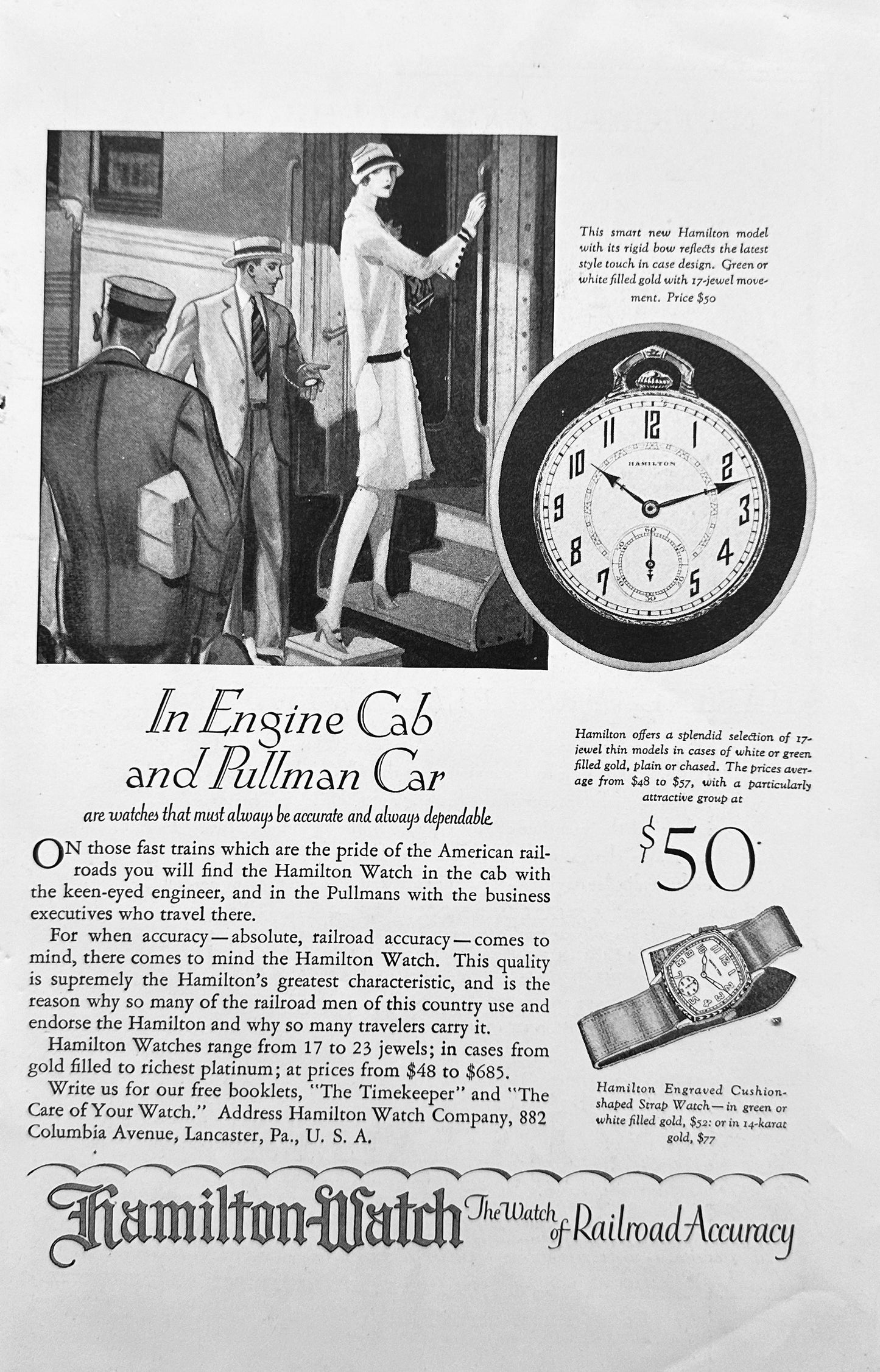 1927 Hamilton Watch & LaSalle Motorcar Period Ads