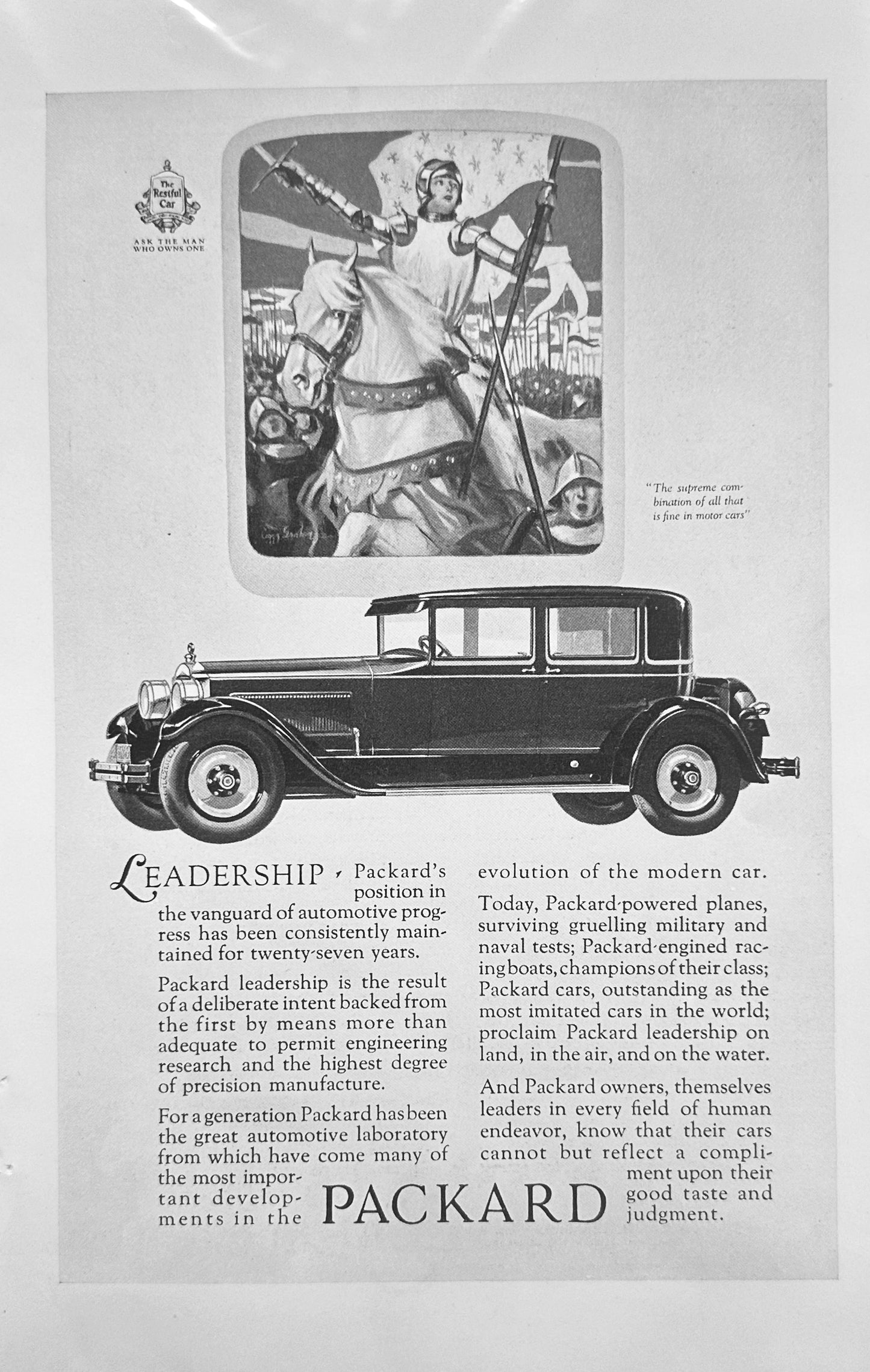 1927 Packard - The Restful Car - Asks the Man Who Owns One - Vintage Ad