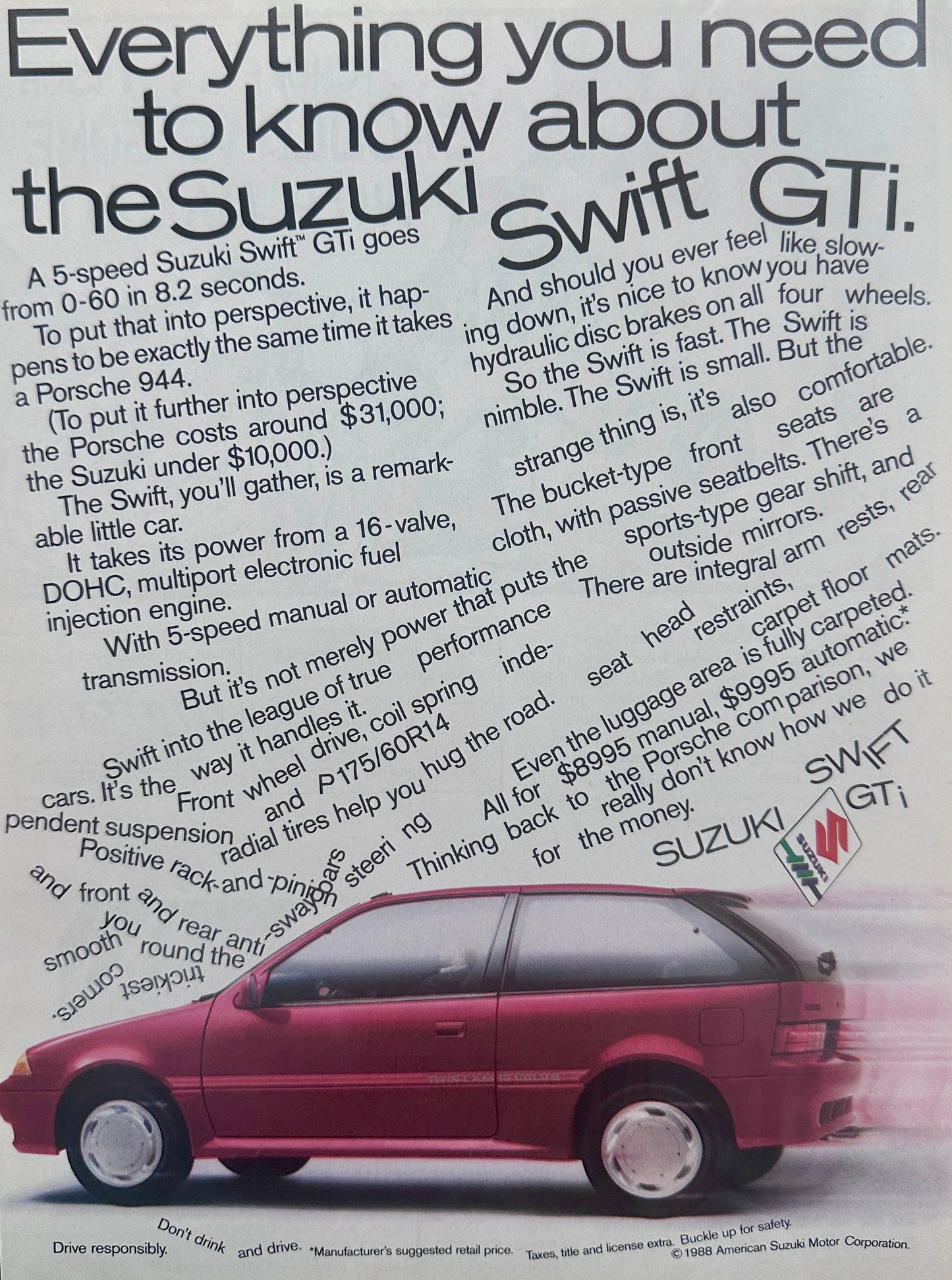 1988 Suzuki Swift Hatchback - Everything You Need To Know - Vintage Ad A273-1-2