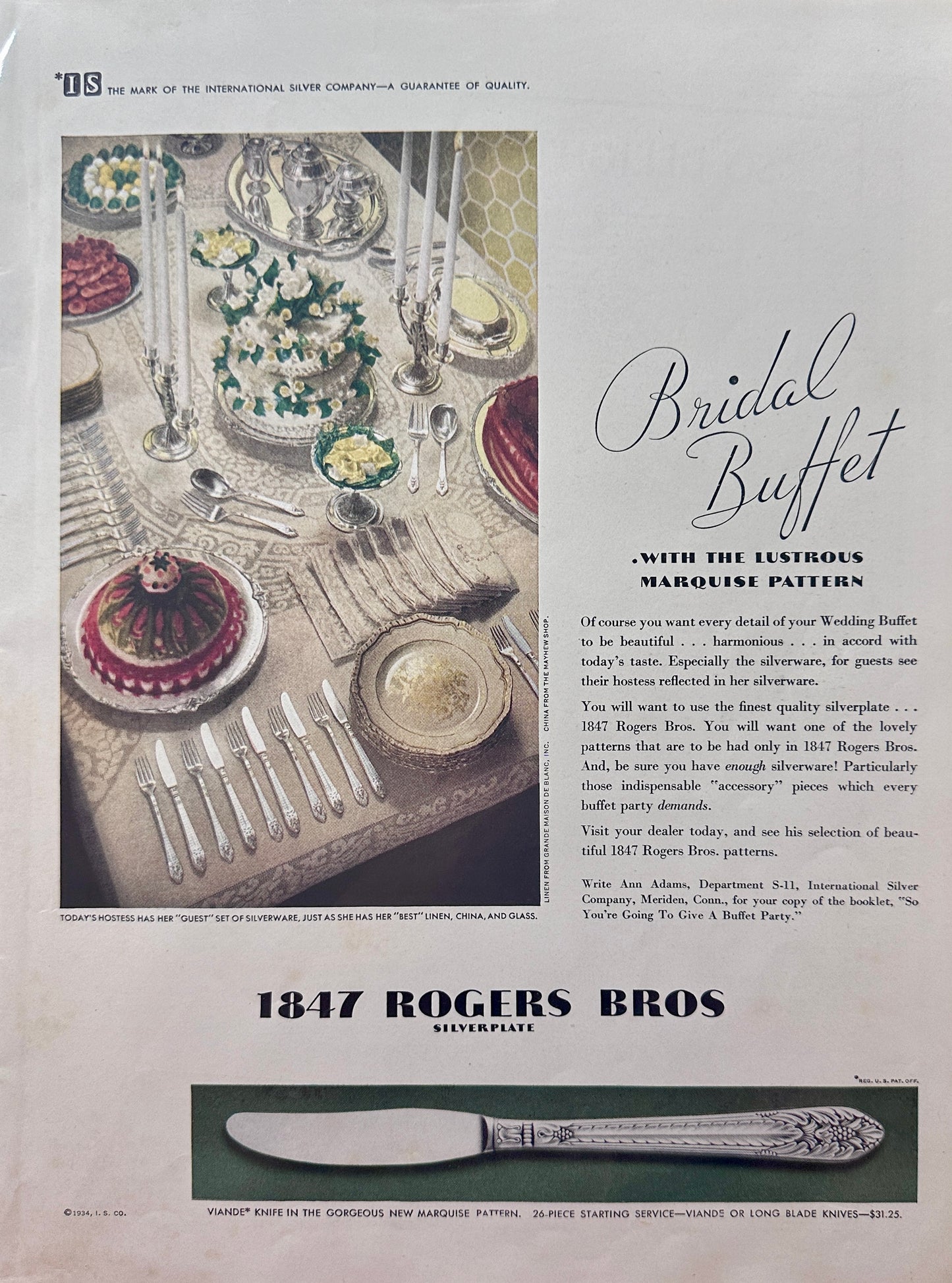 1934 Rogers Bros Flatware & New York "The American" Apartment Hunting Ad