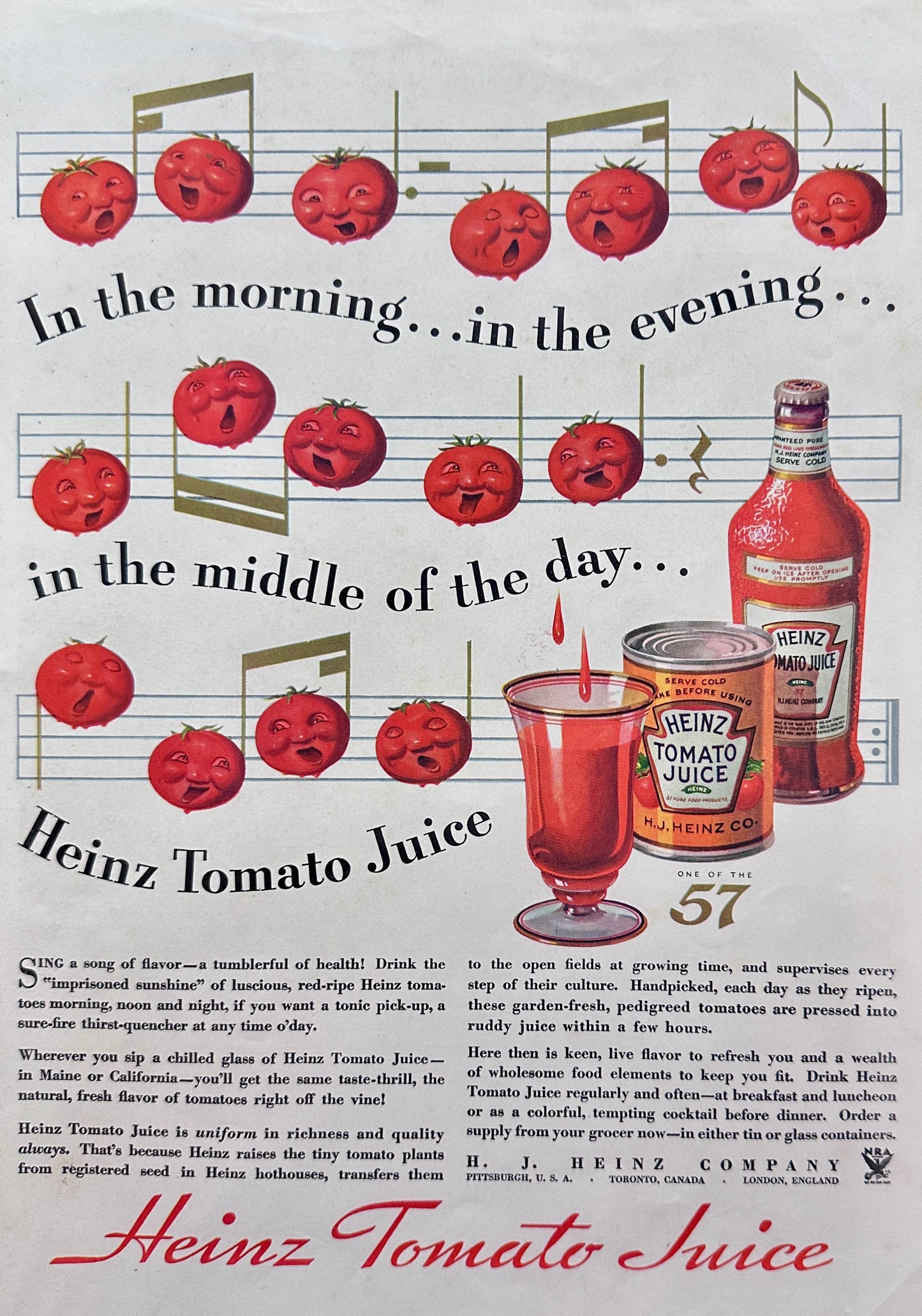 1934 Heinz Tomato Juice - Vintage Advertising #1718