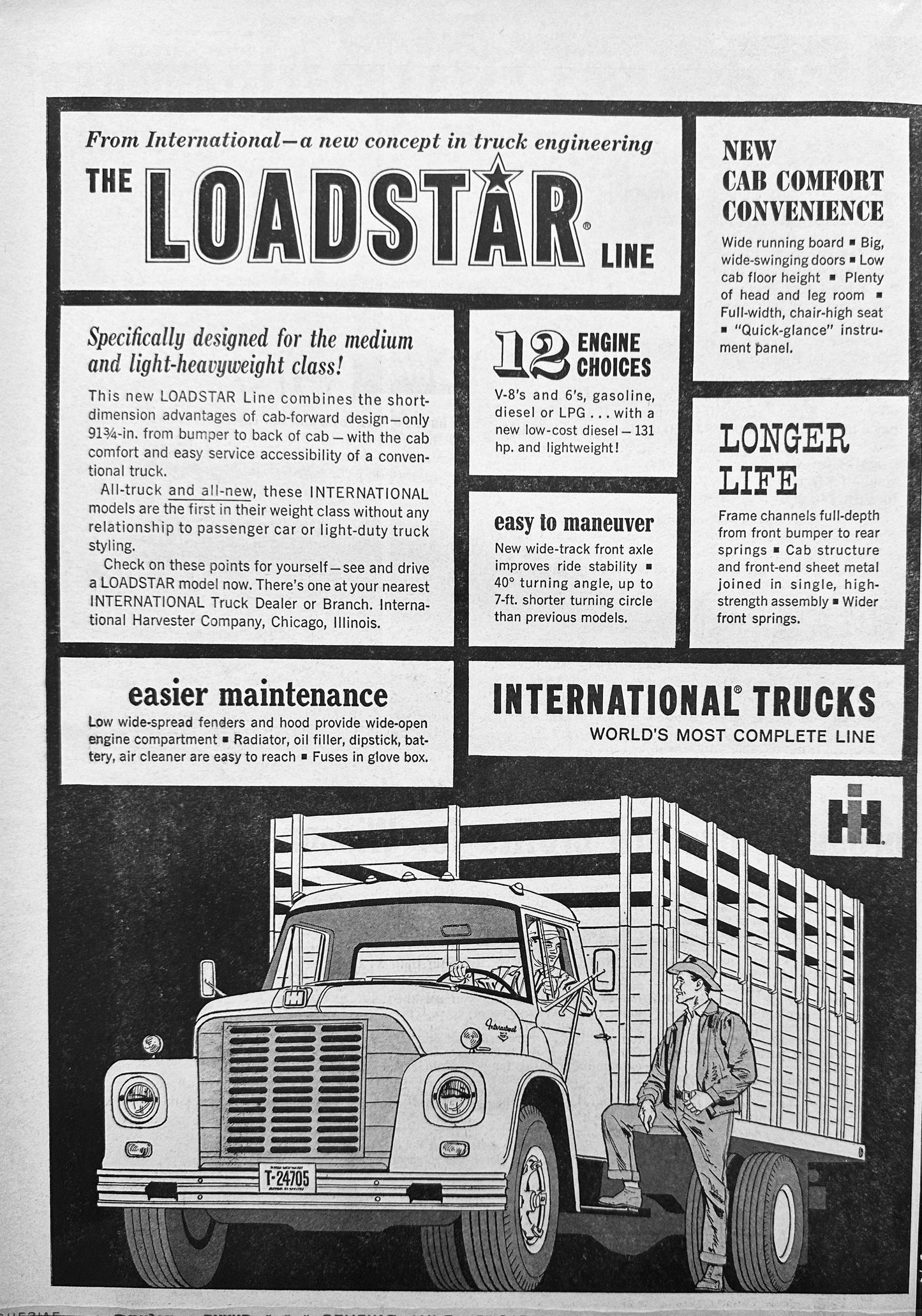 1960 International Harvester Loadstar Truck Line - Farm Trucks Vintage Ad #5089