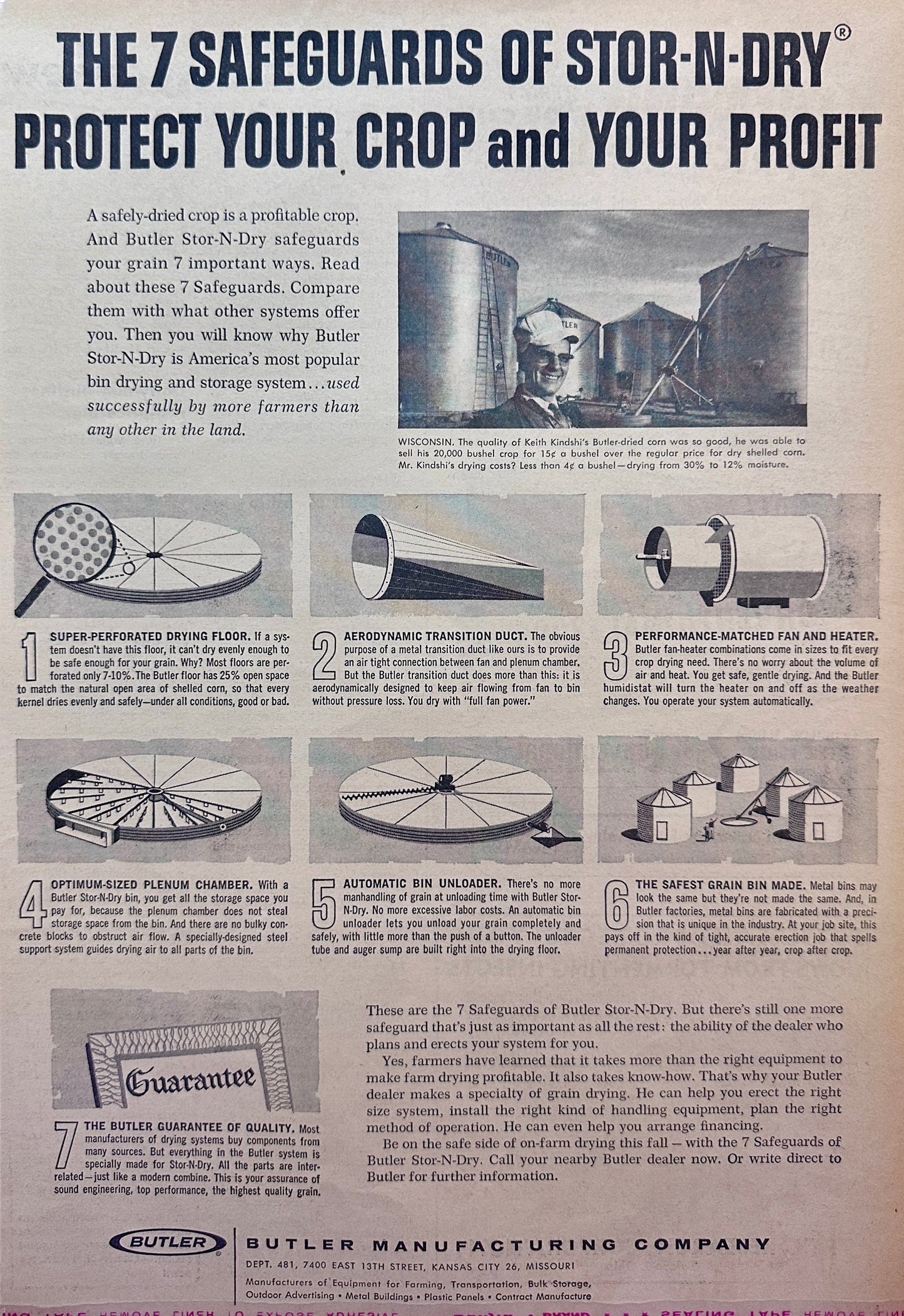 1962 Butler Built Stor-N-Dry Grain Silos or Bins - Vintage Ad #5099