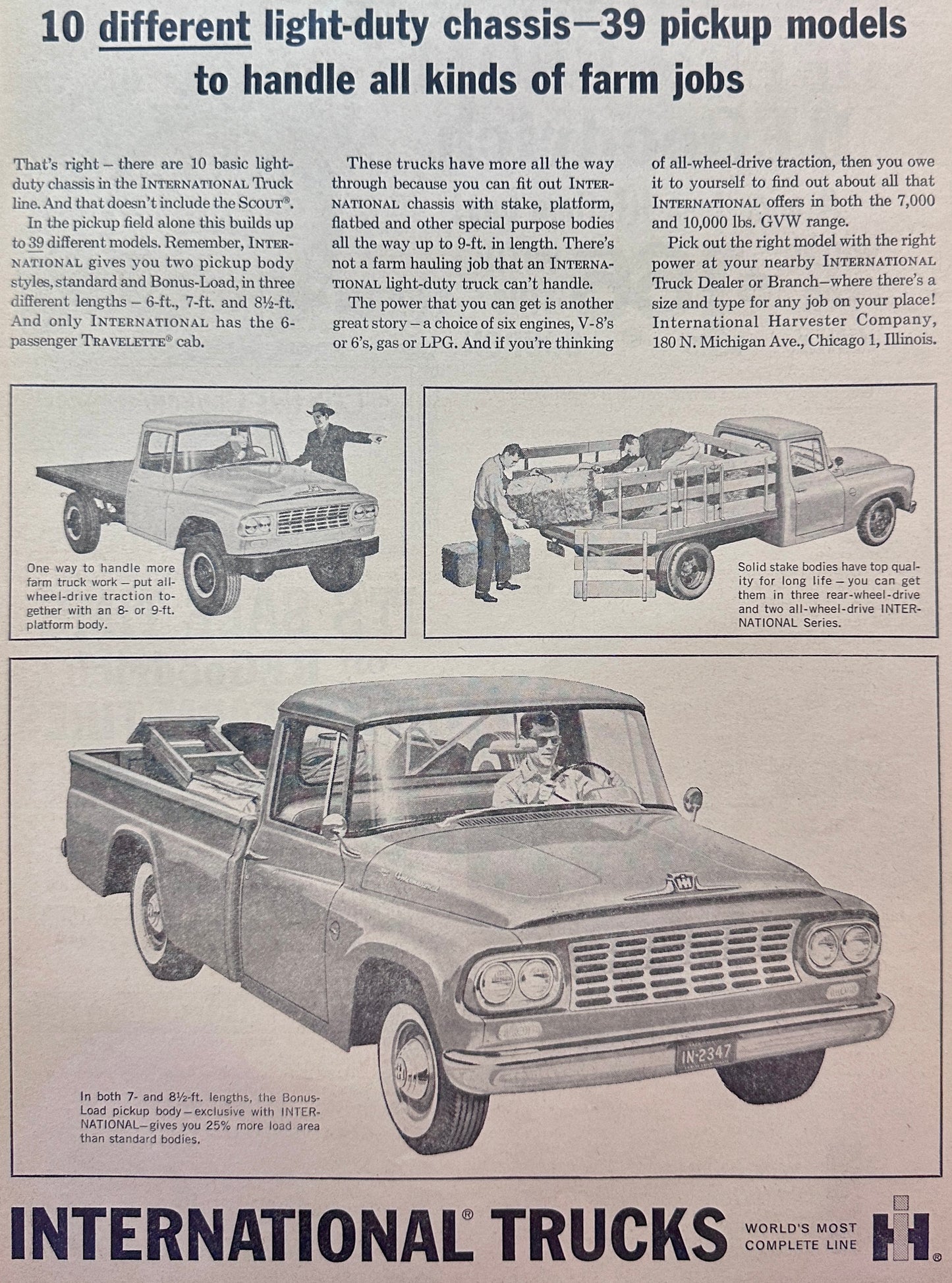 1962 International Pickup Trucks - 39 Different Pickup Models - Vintage Ad #5089