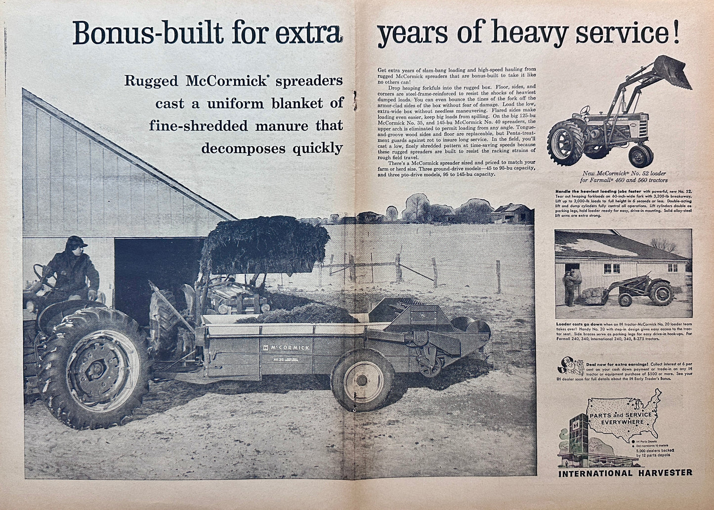 1961 Centerfold Magazine Ad Int'l Harvester McCormick NO 35 Spreader #5091