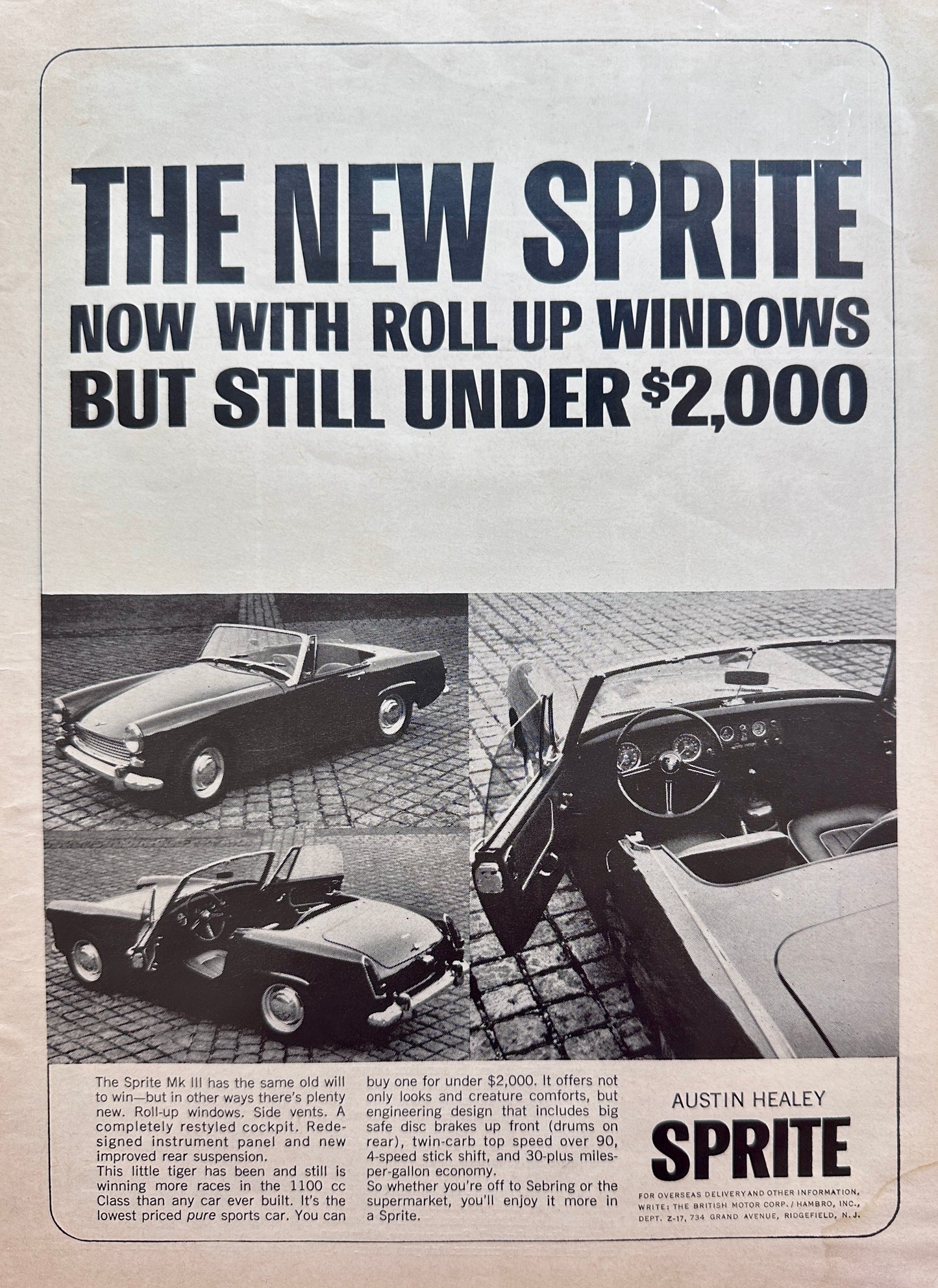 1964 Austin Healy Sprite & Alfa Romeo 2600 Spider Vintage Ads #A4