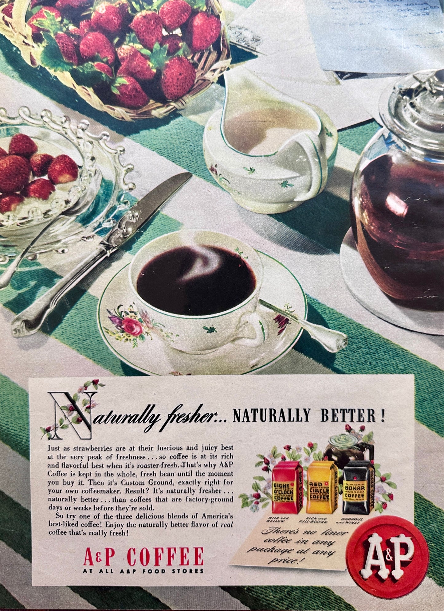 1946 A&P Coffee & Swift's Allsweet Margarine Vintage Ads