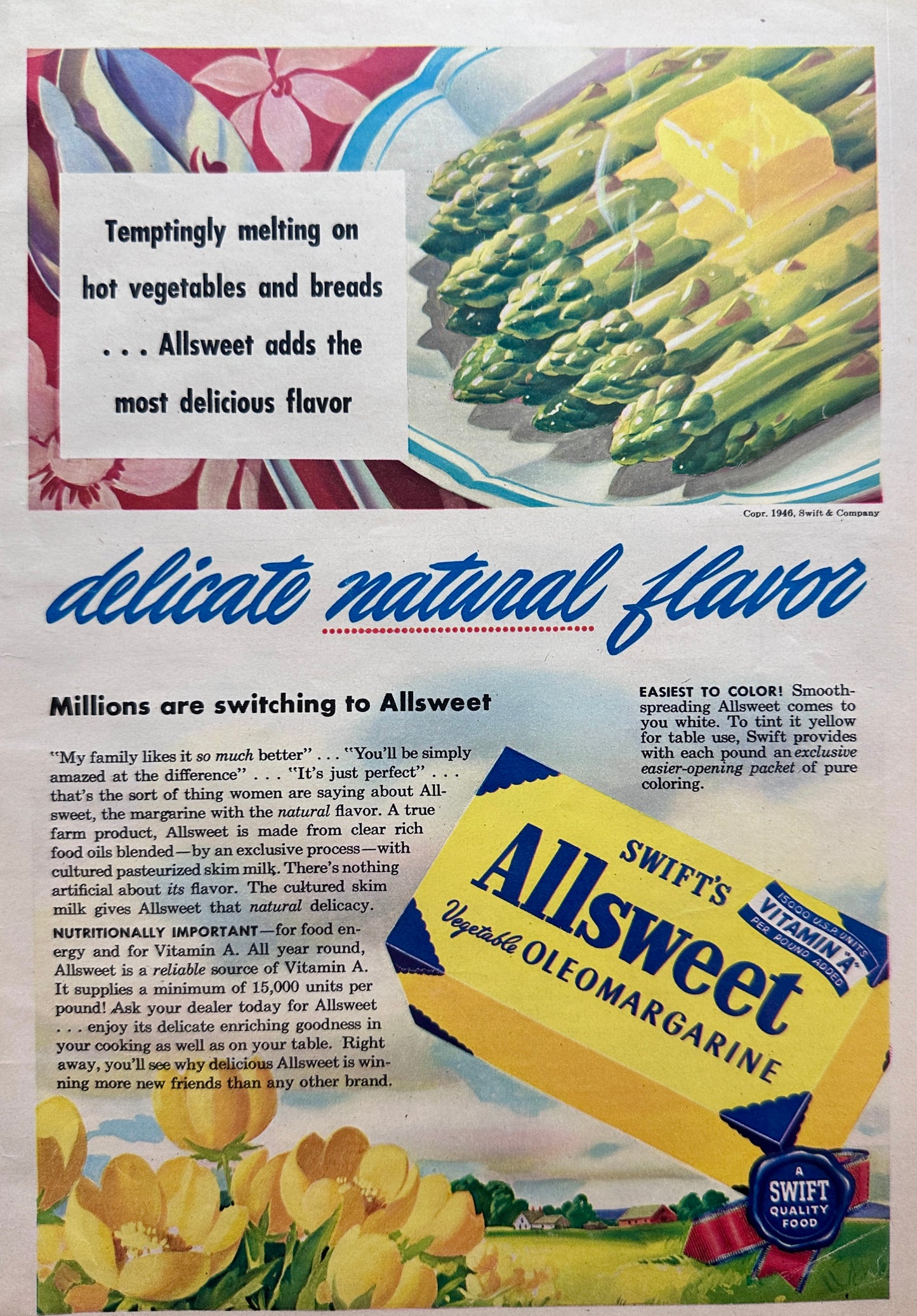 1946 A&P Coffee & Swift's Allsweet Margarine Vintage Ads