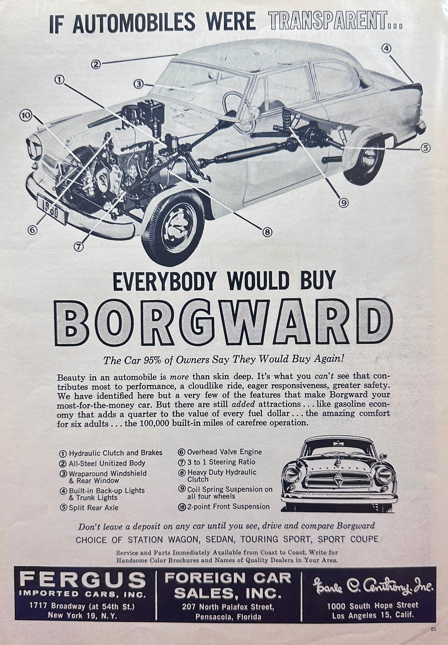 1960 Rare Borgward Isabella Vintage Ad - German Made A31