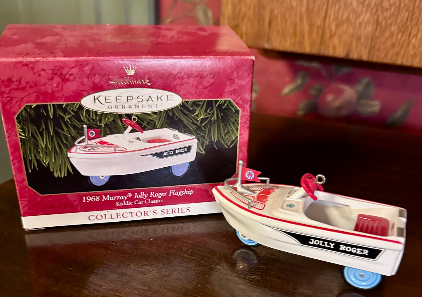 1999 Hallmark Keepsake Ornament Jolly Roger Flagship Kiddie Car Classics