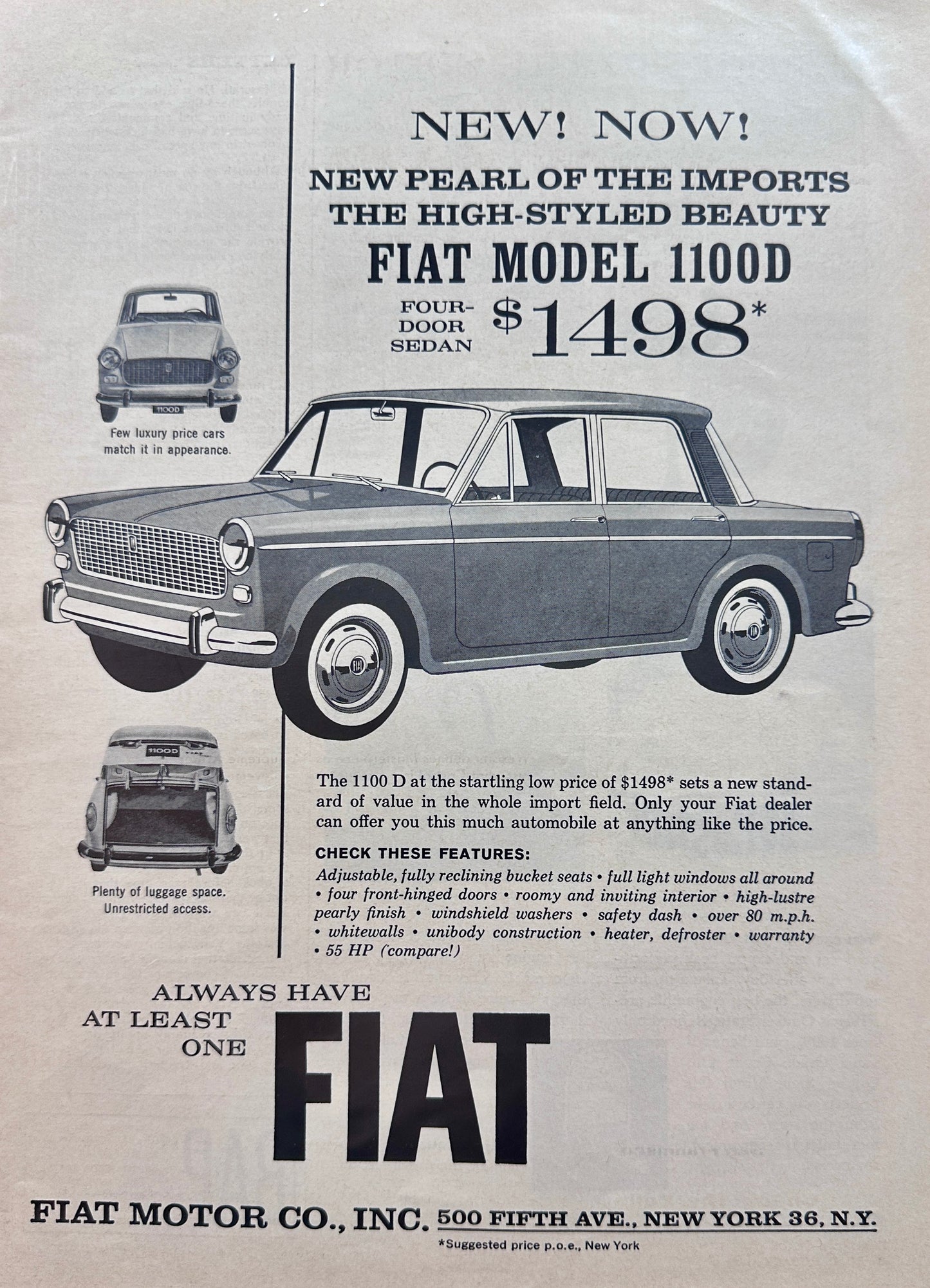 1964 1100D 4-Door Sedan just $1498 - A new Standard of Value Vintage Ad A58