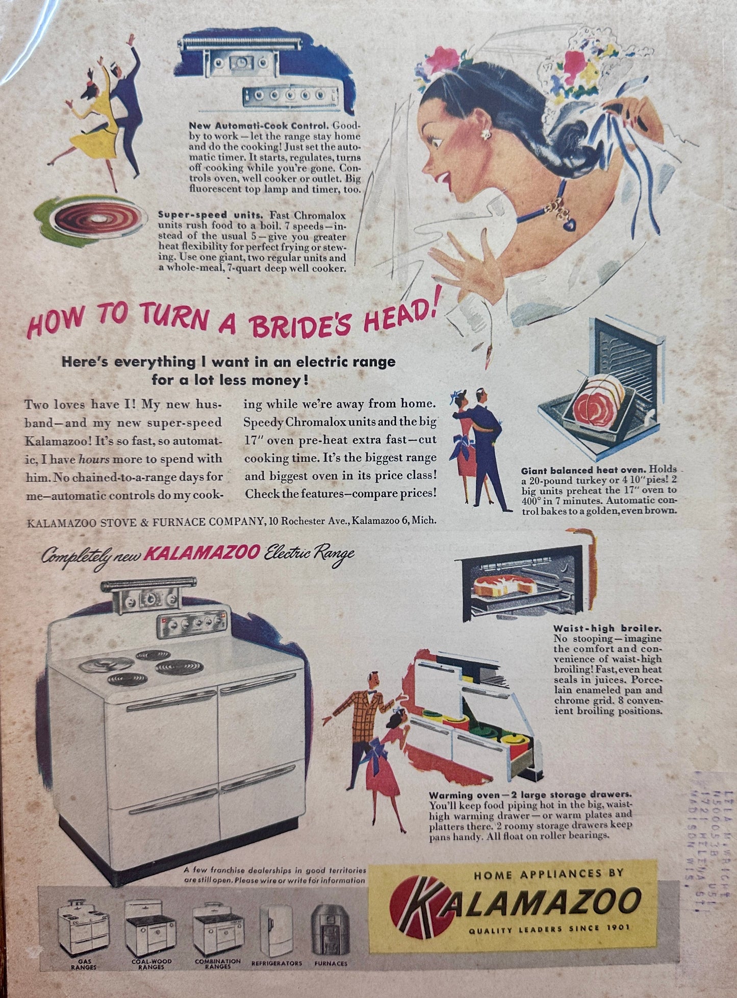 1948 International Harvester Freezers & Kalamazoo Electric Ranges - Vintage Ads N487