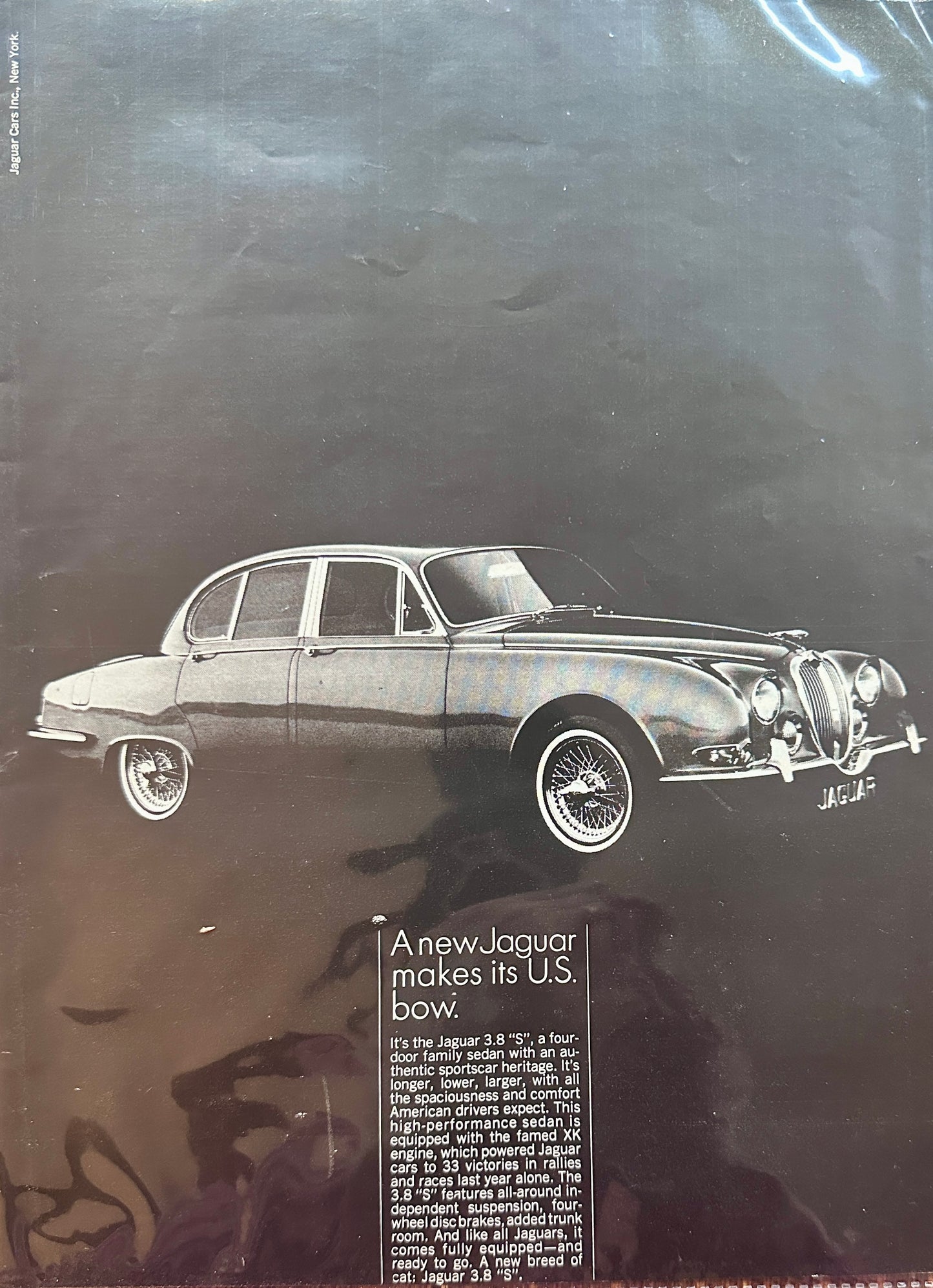 1964 Jaguar 3.8 "S" 4-door Family Sedan - Vintage Ad A163