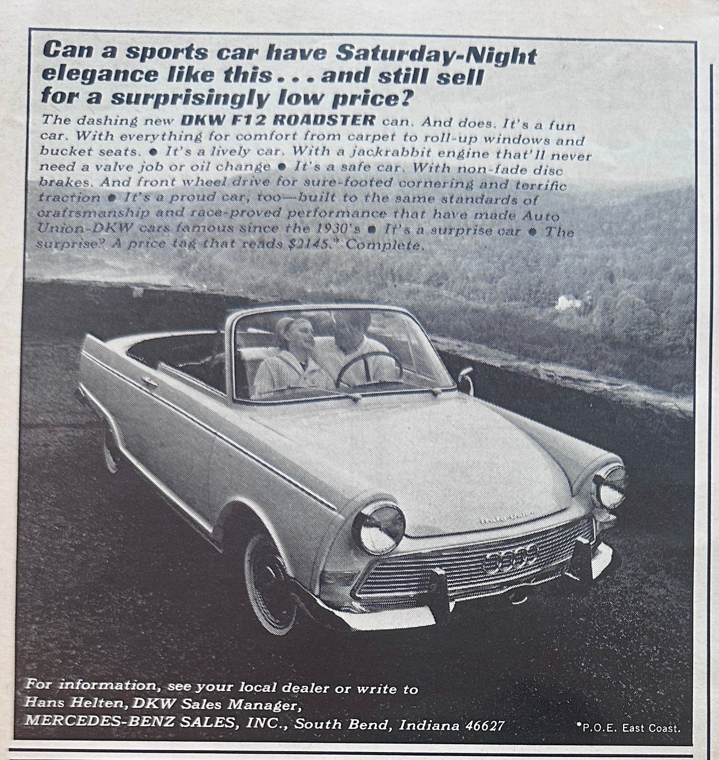1964 MB DRW F12 Roadster Vintage Ad