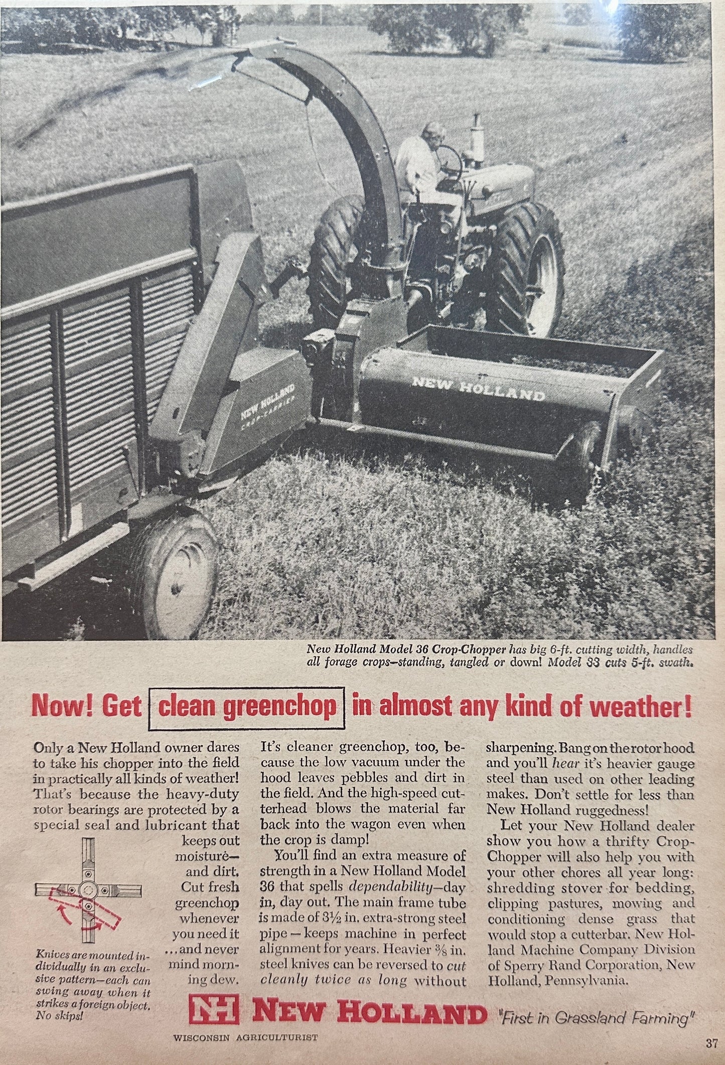 1963 New Holland Silage Chopper Vintage Ad N718