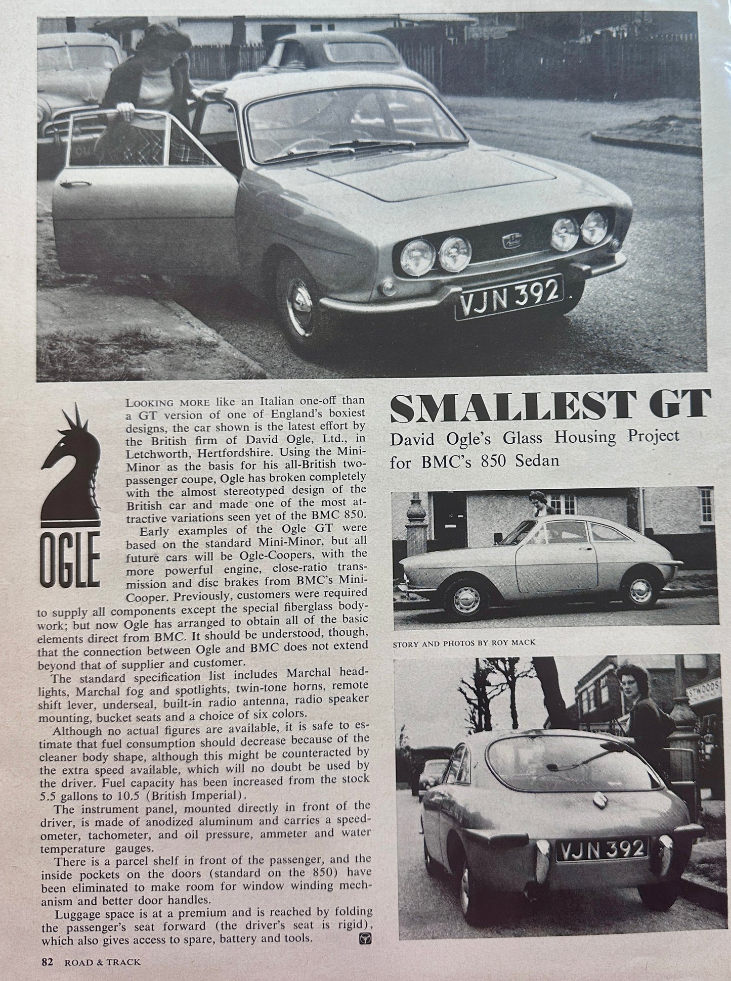 1962 Oddity BMC 850 Sedan by David Ogle Ltd, Vintage Ad