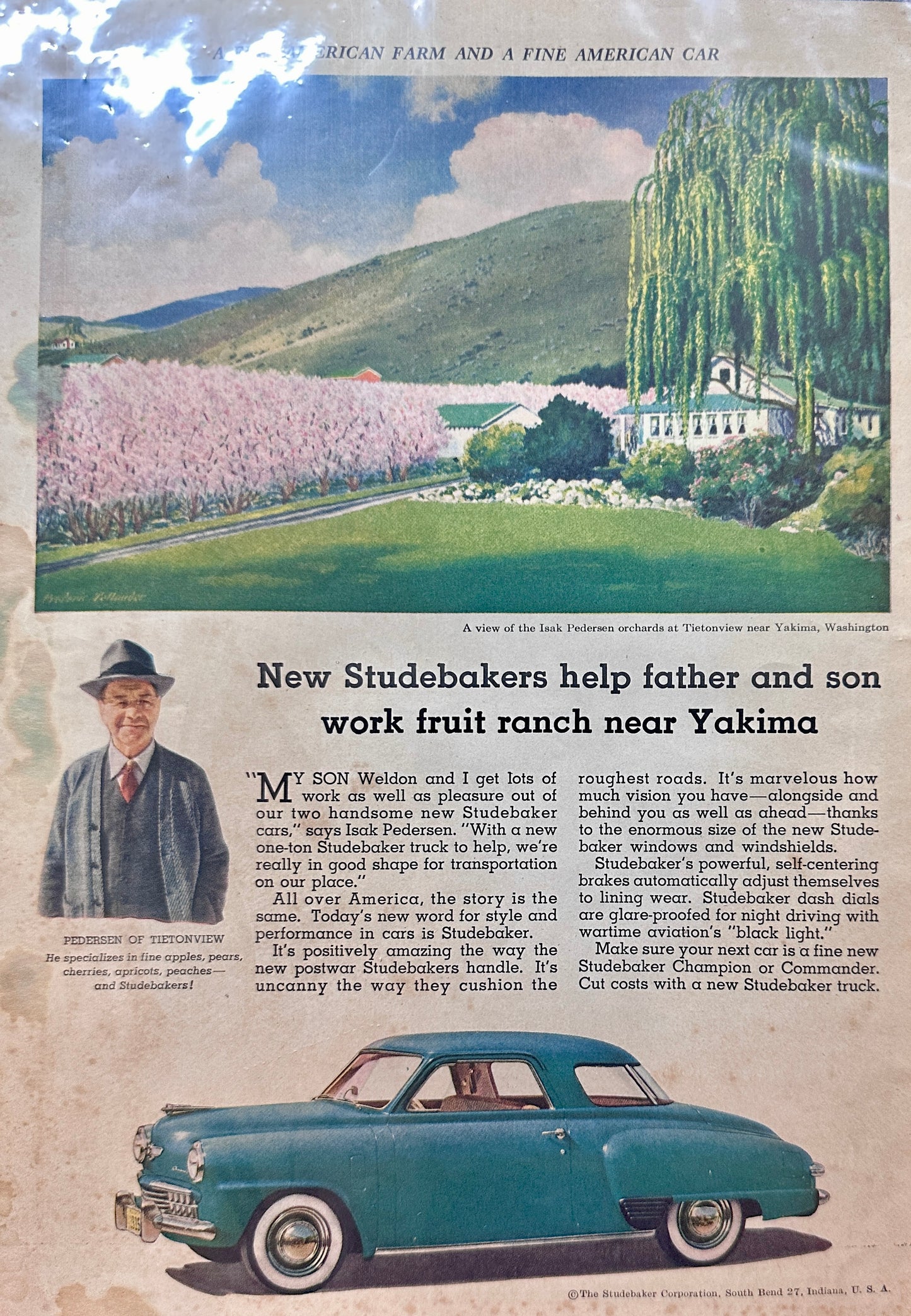 1948 Studebaker Champion - Isak Pedersen - Yakima, Washington - Vintage Ad