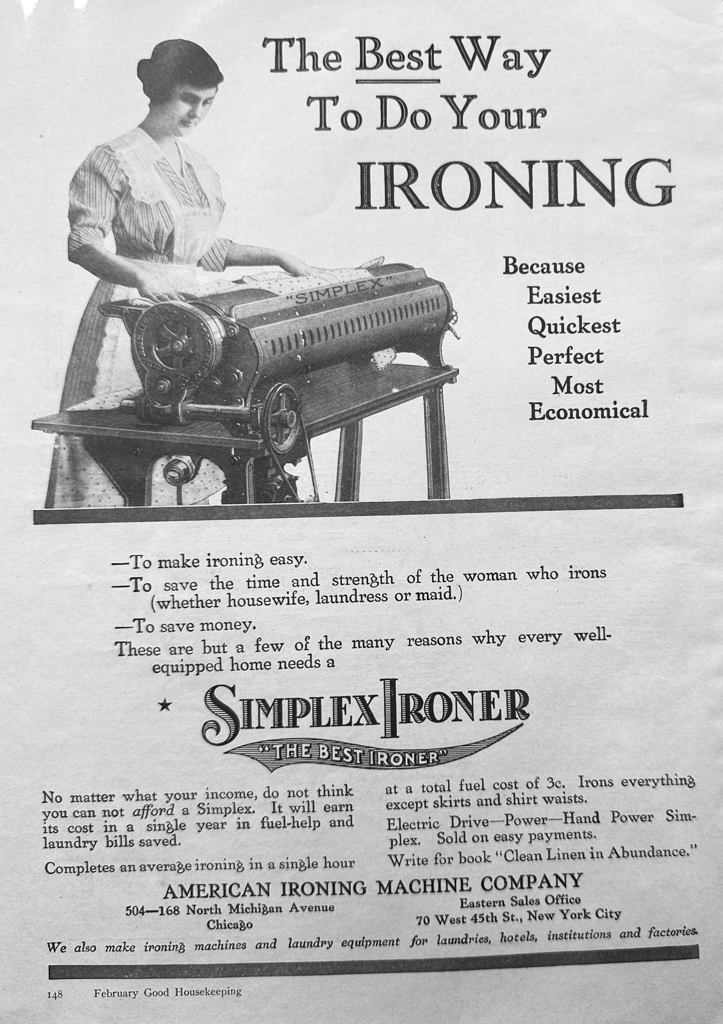1919 Simplex Ironer & Faust Chili Powder Seasoning Vintage Ads #1361