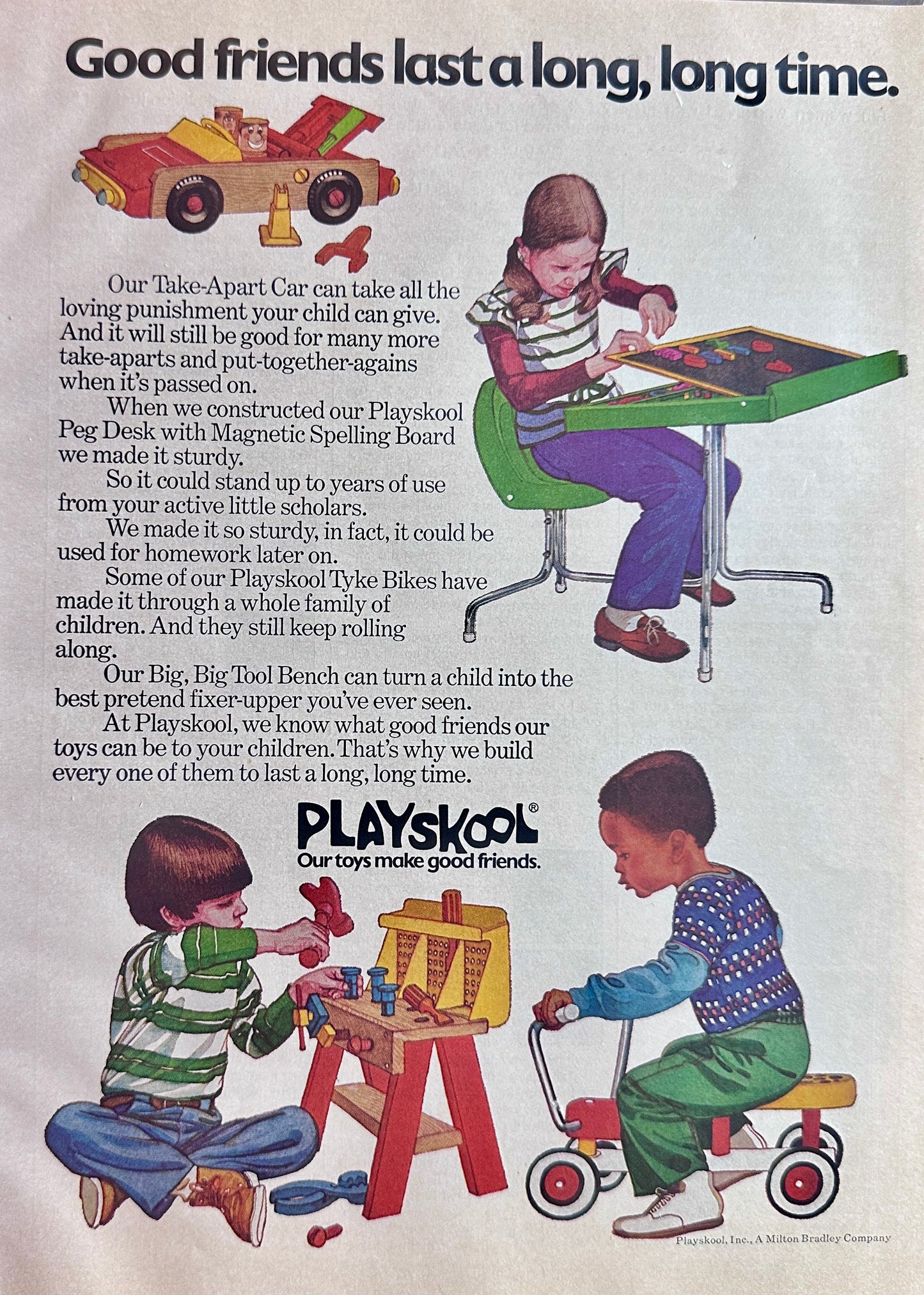 1974 PlaySkool Toys Make Good Friends Vintage Ad