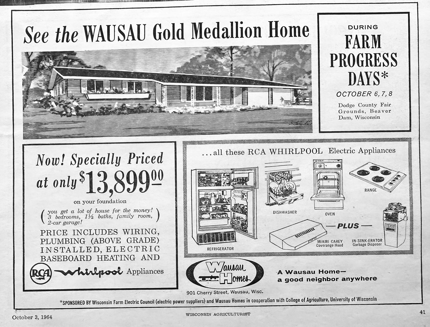 1964 Wasau Gold Medallion Home - Showcased in Farm Progress Days