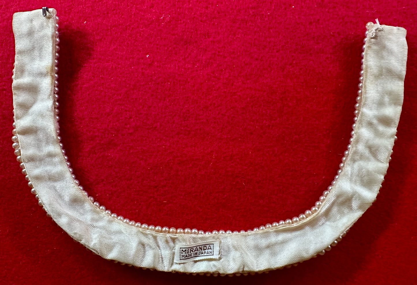 1920's 12" Vintage Pearl Choker Necklace Labeled Miranda Made In Japan
