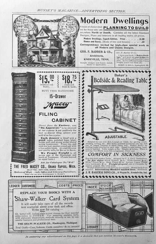1901 Geo. F. Barber & Co House Plans Knoxville, TN & Macey Filing Cabinet N518