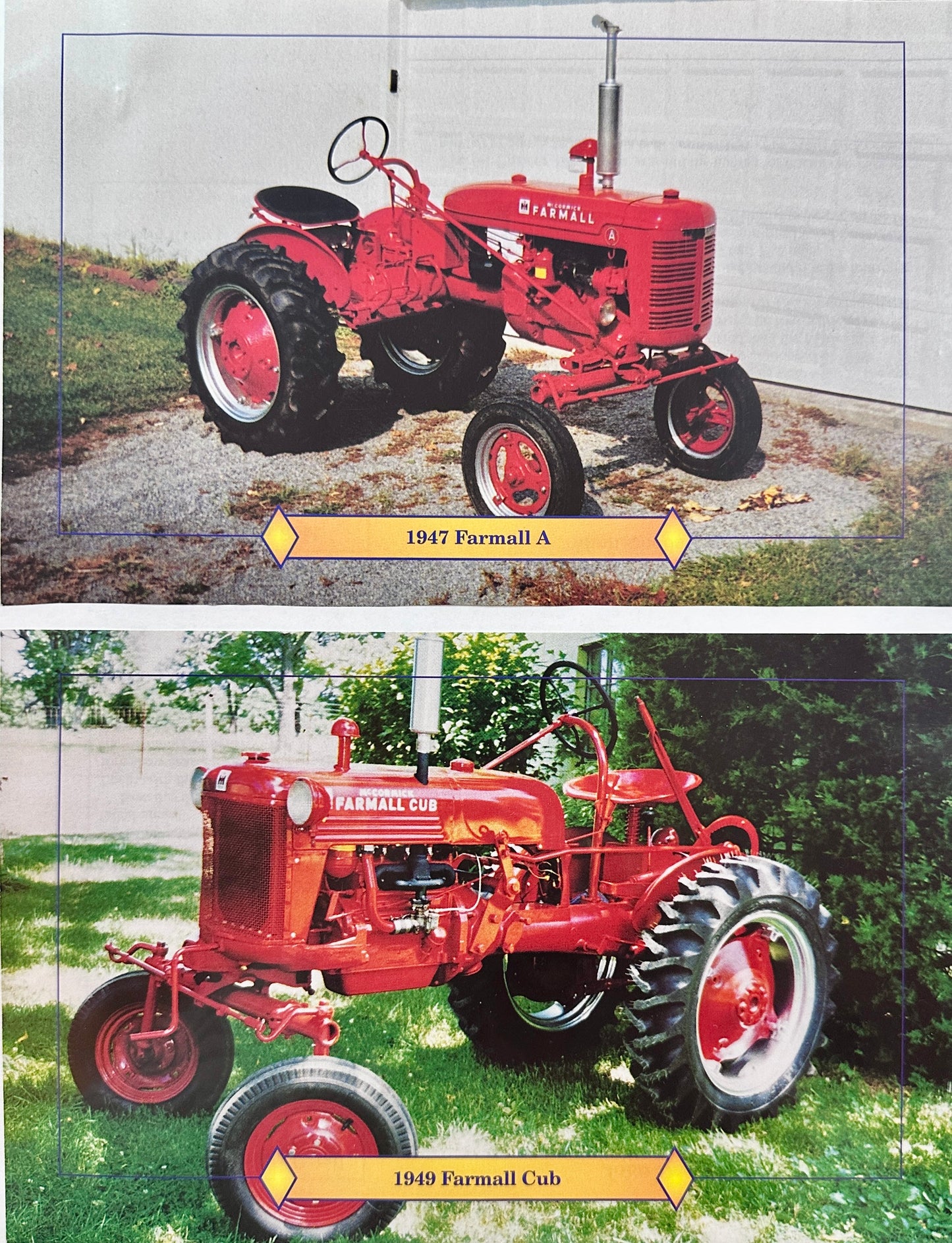 1990 Lot of 2 Farmall Tractor Prints A & Cub Models N497
