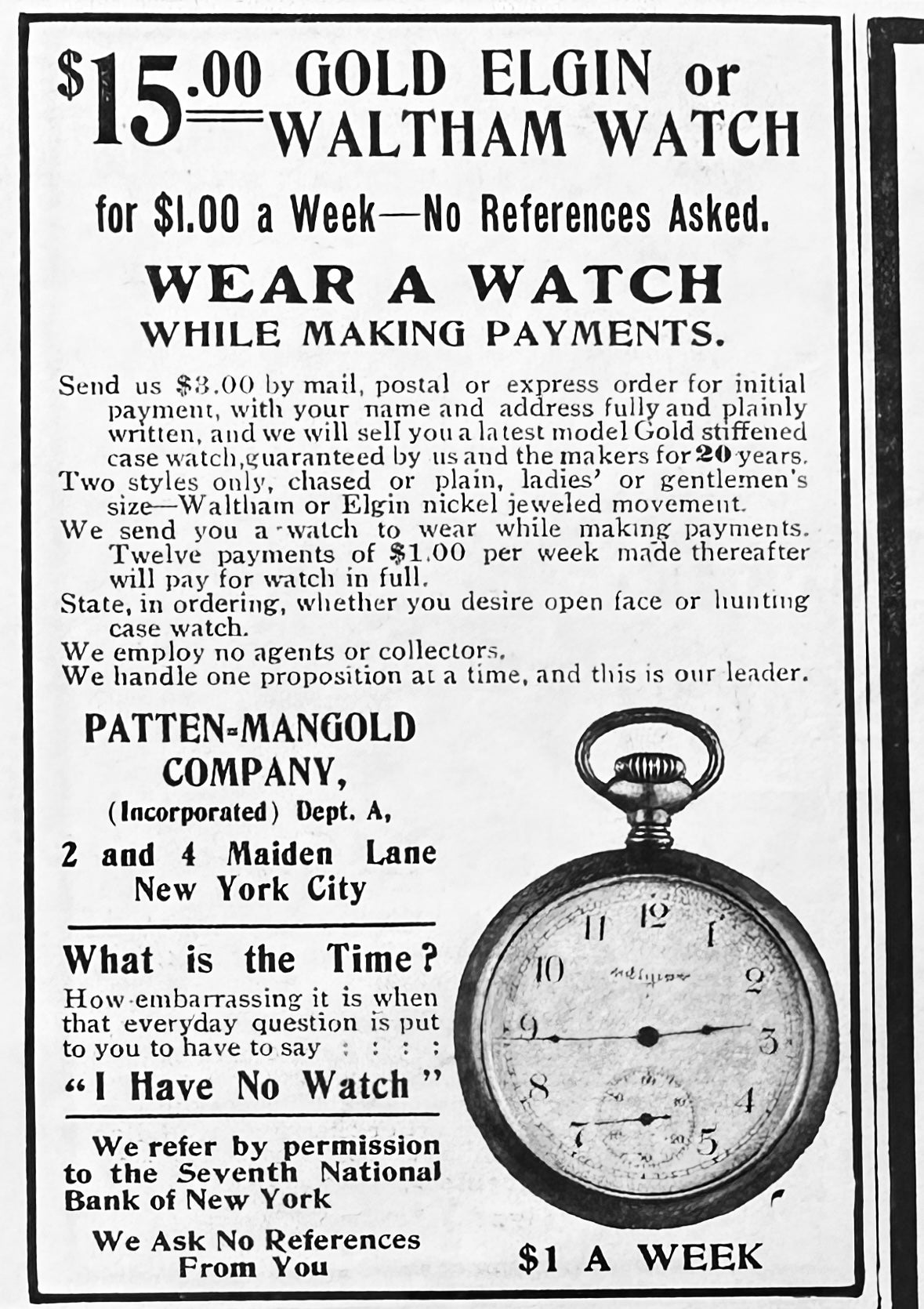 1902 Waterman Modern Fountain Pen & Gold Elgin Or Waltham Watch Ads