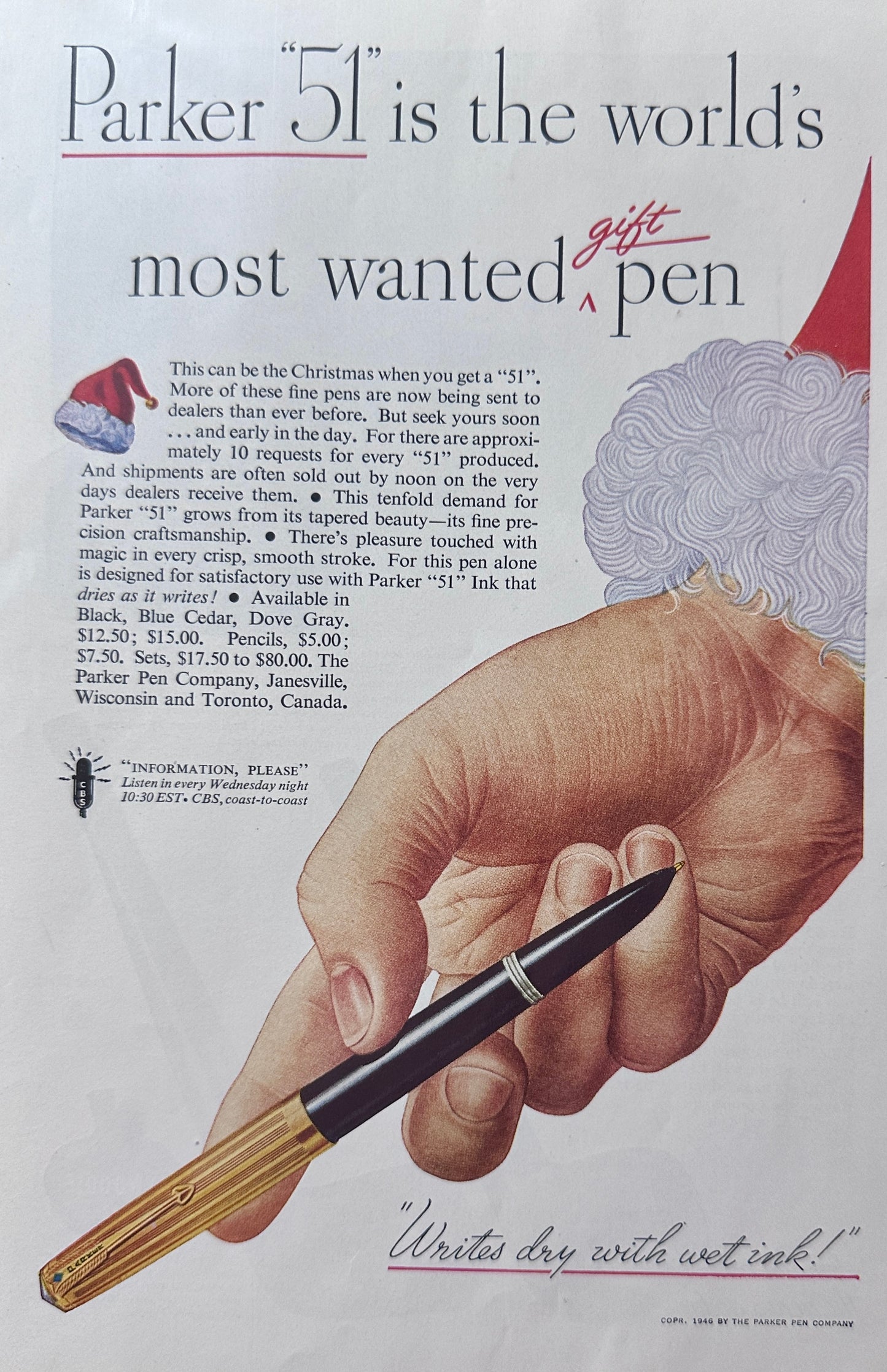 1946 Parker "51" World's Most Wanted Pen & Kaywoodie Briar Pipes Vintage Ads