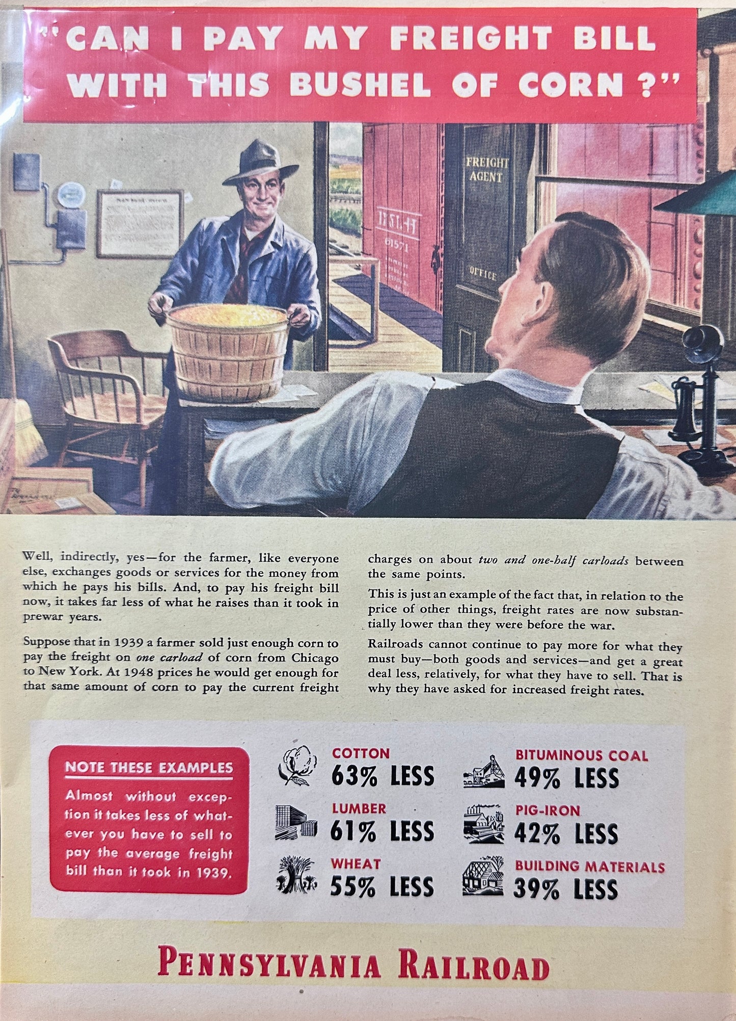 1949 Pennsylvania Railroad Freight Prices Drop Post War