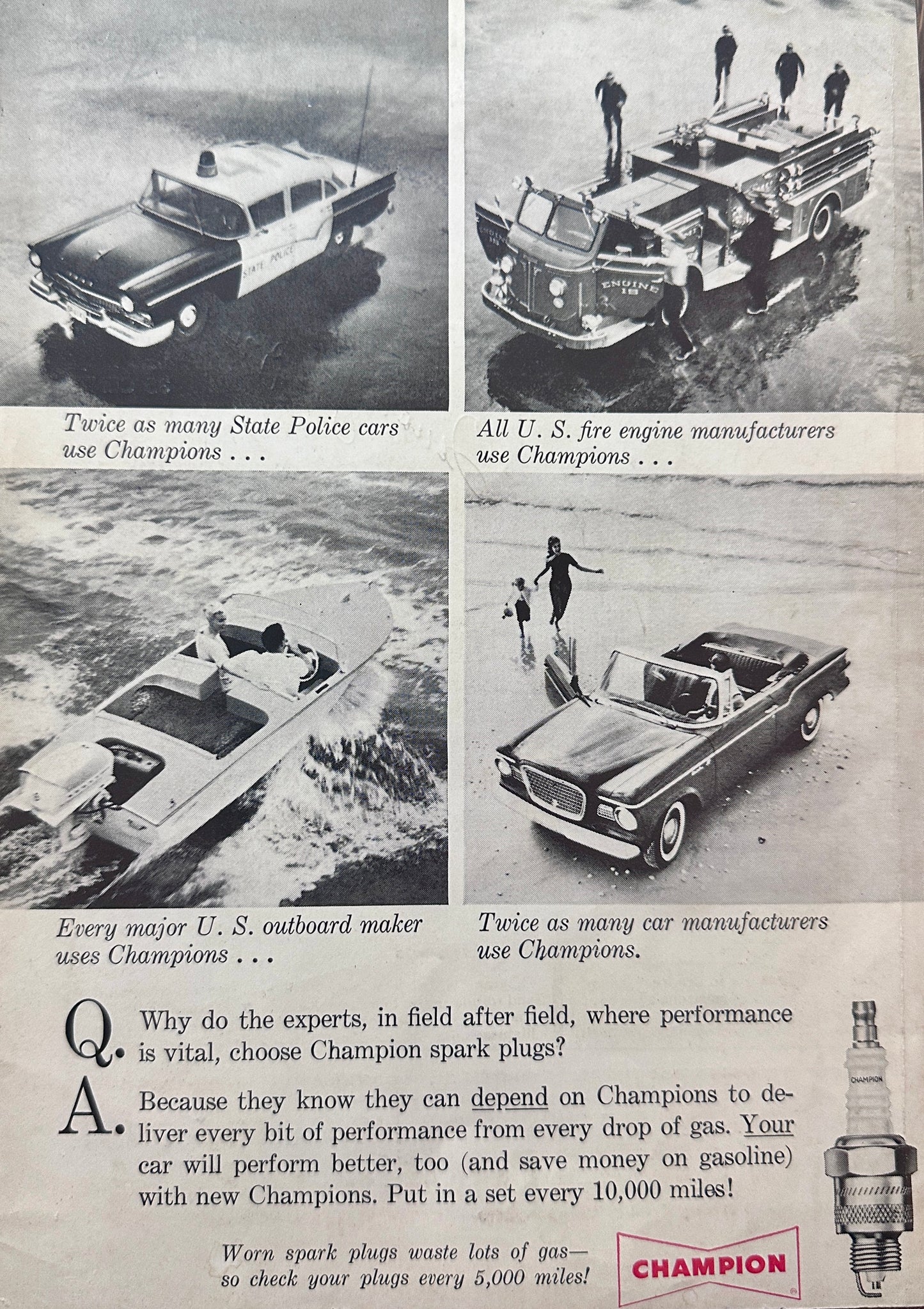 1960 Champion Spark Plugs Experts in Field After Field N195