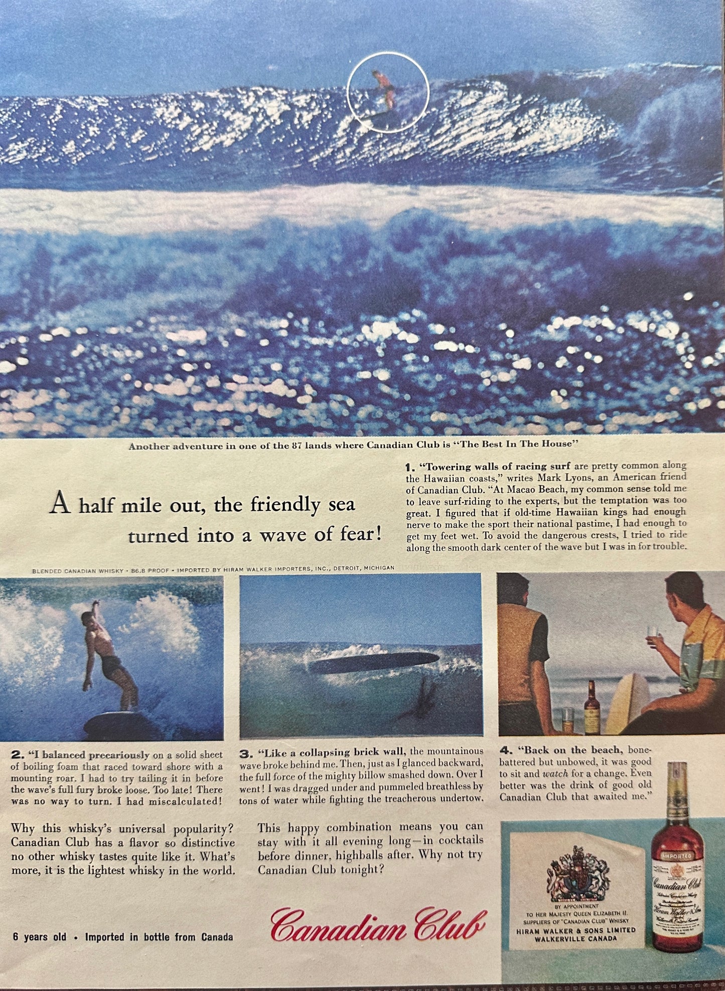1961 Canadian Club Whisky - Hiram Walker Vintage Ad