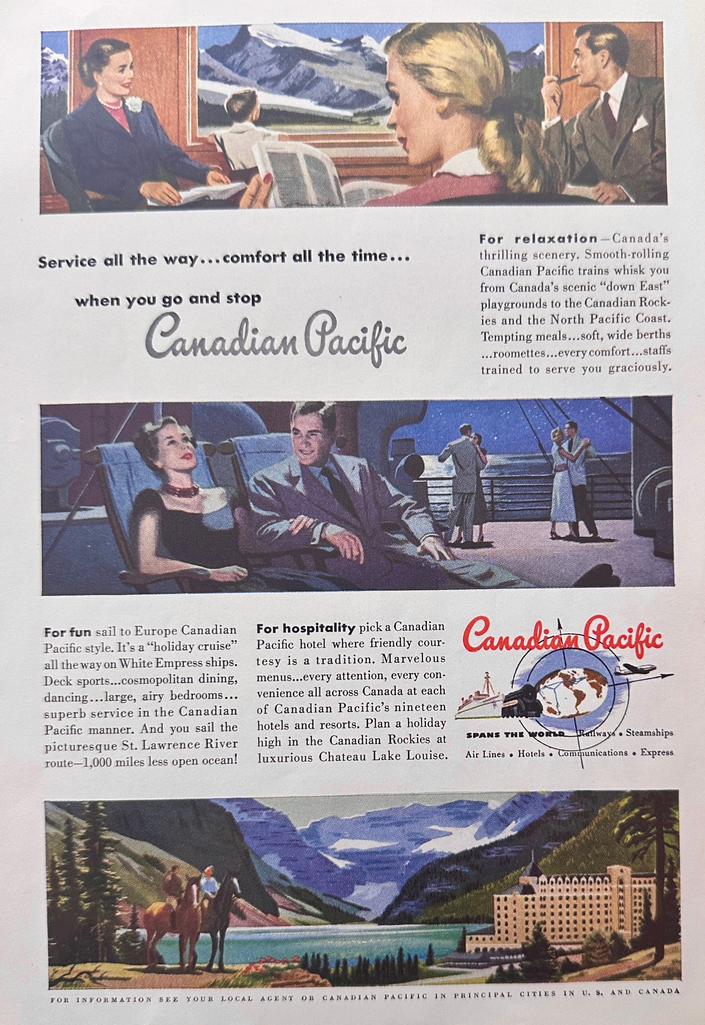 1950 Canadian Pacific Service All The Way - Promo Ad