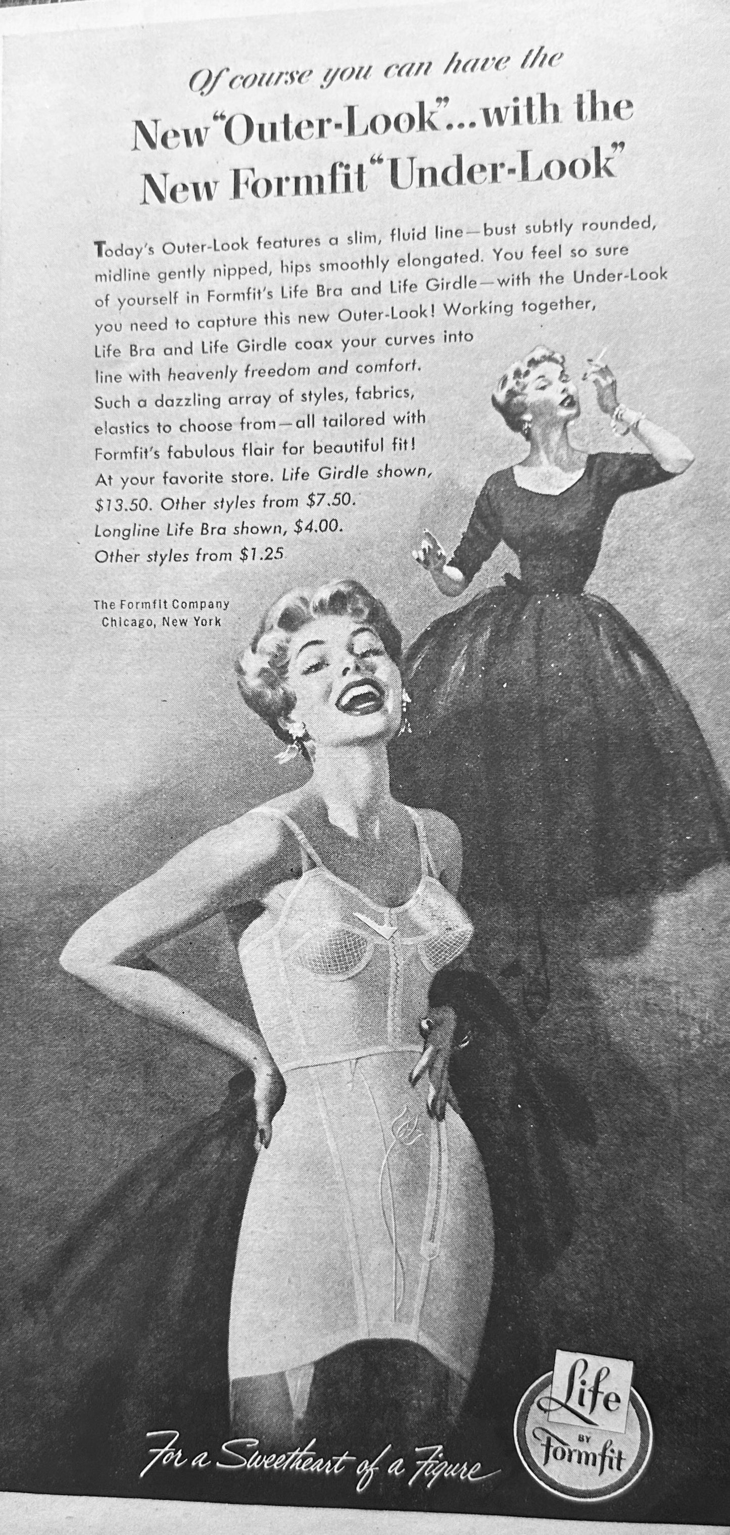1953 Formfit Women's Shapewear - Girdle - Vintage Ad