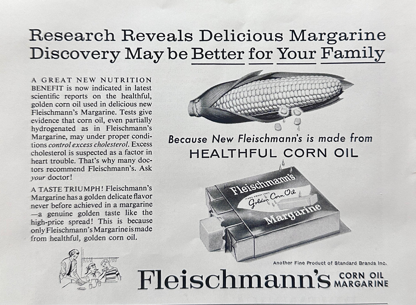 1959 Fleishmann's Corn Oil Margarine Vintage Ad