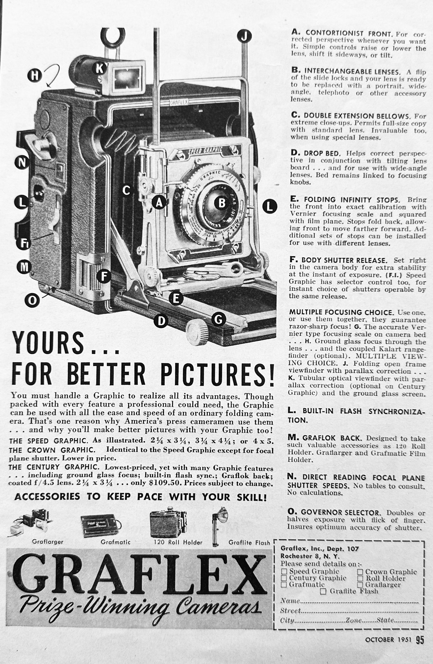 1951 Graflex Graphic Series of Cameras Speed, Crown & Century