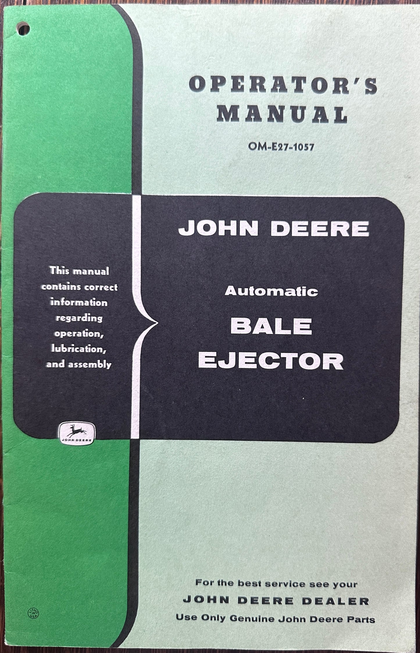 1955-1957 John Deere Automatic Bale Ejector 14-T OM-E27-1057