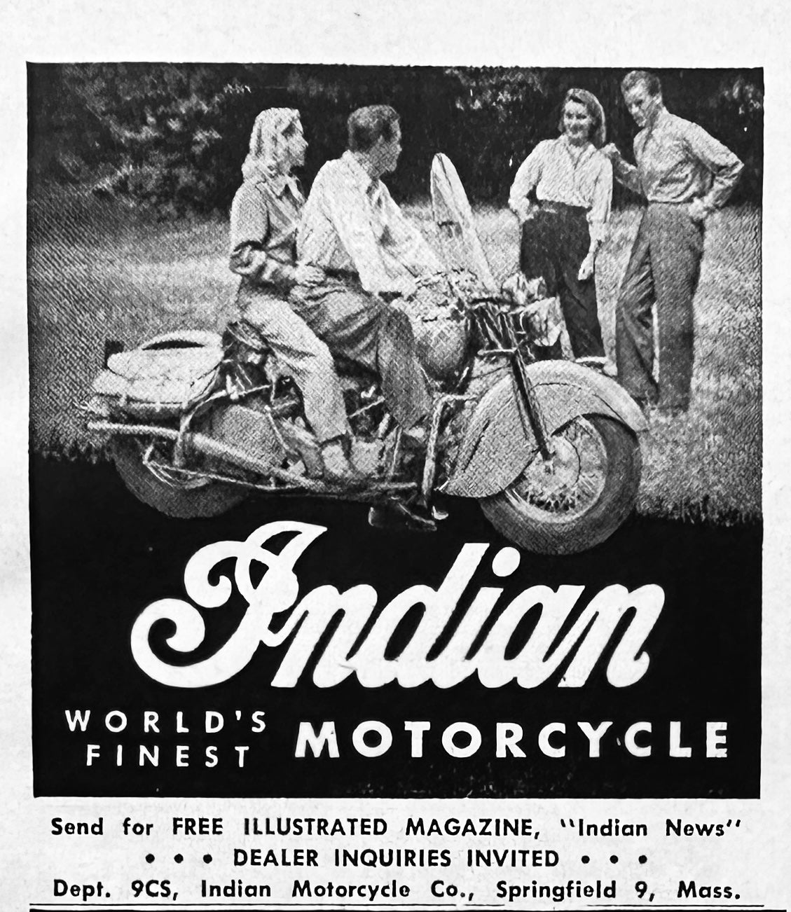 1947 Indian World's Finest Motorcycle - Small Ad N473