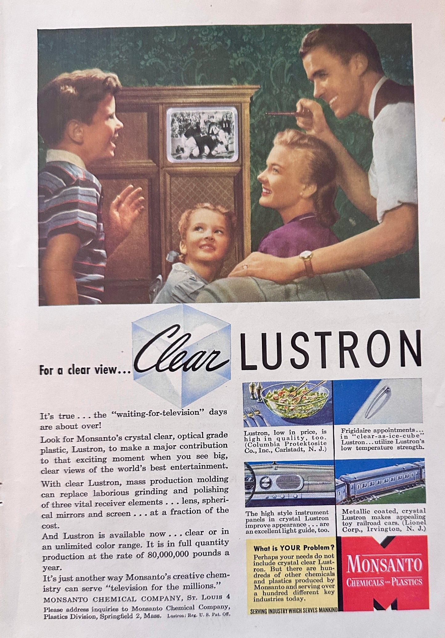 1946 Post War Monsanto - Makers of Lustron (ABS) plastic