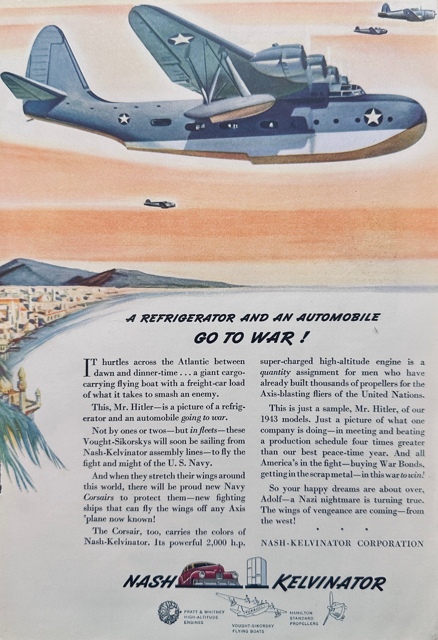 1942 Nash-Kelvinator Produces the Vought-Sikorsky And Corsair Warbirds