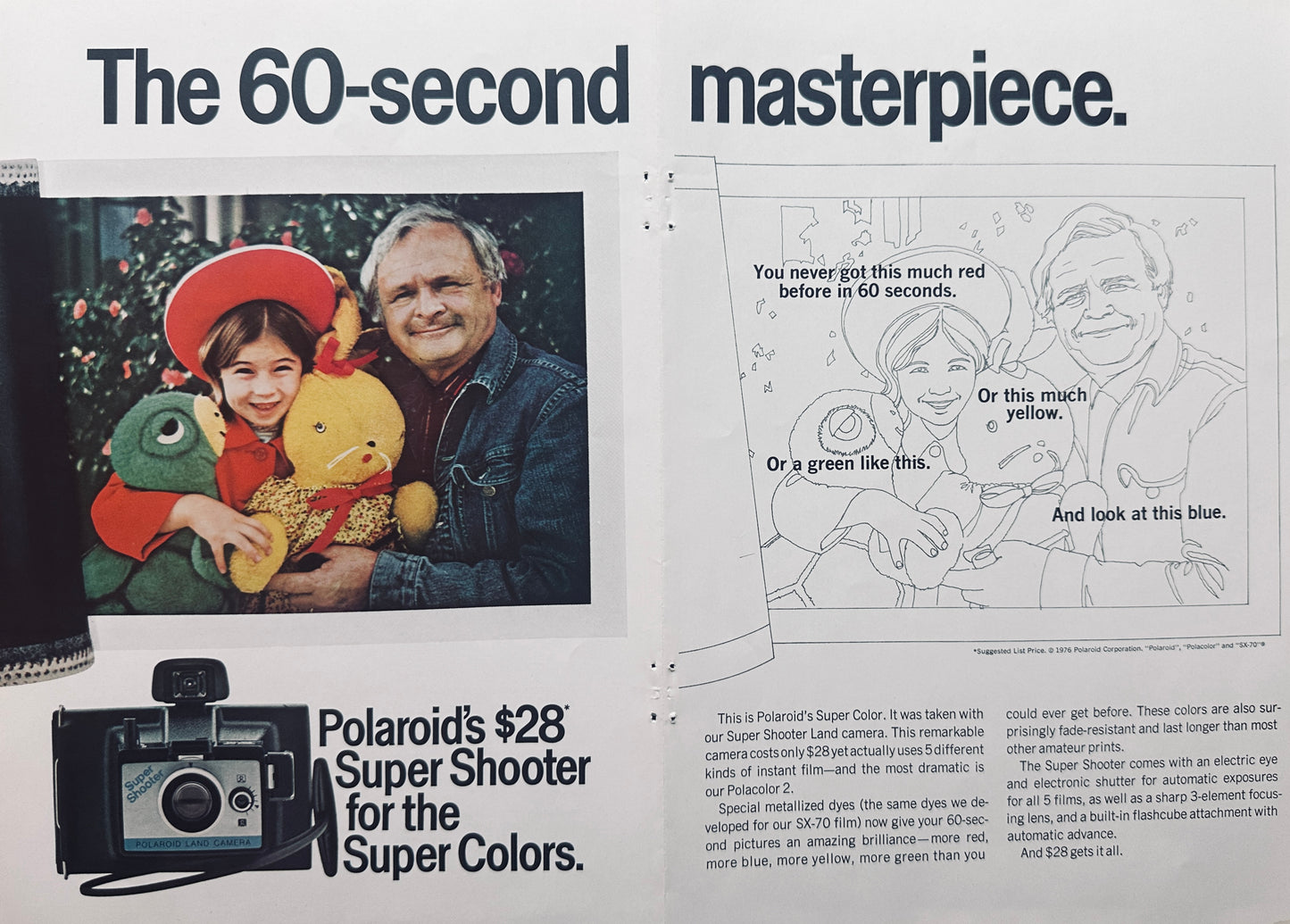 1976 Polaroid Super Shooter Centerfold Magazine Ad