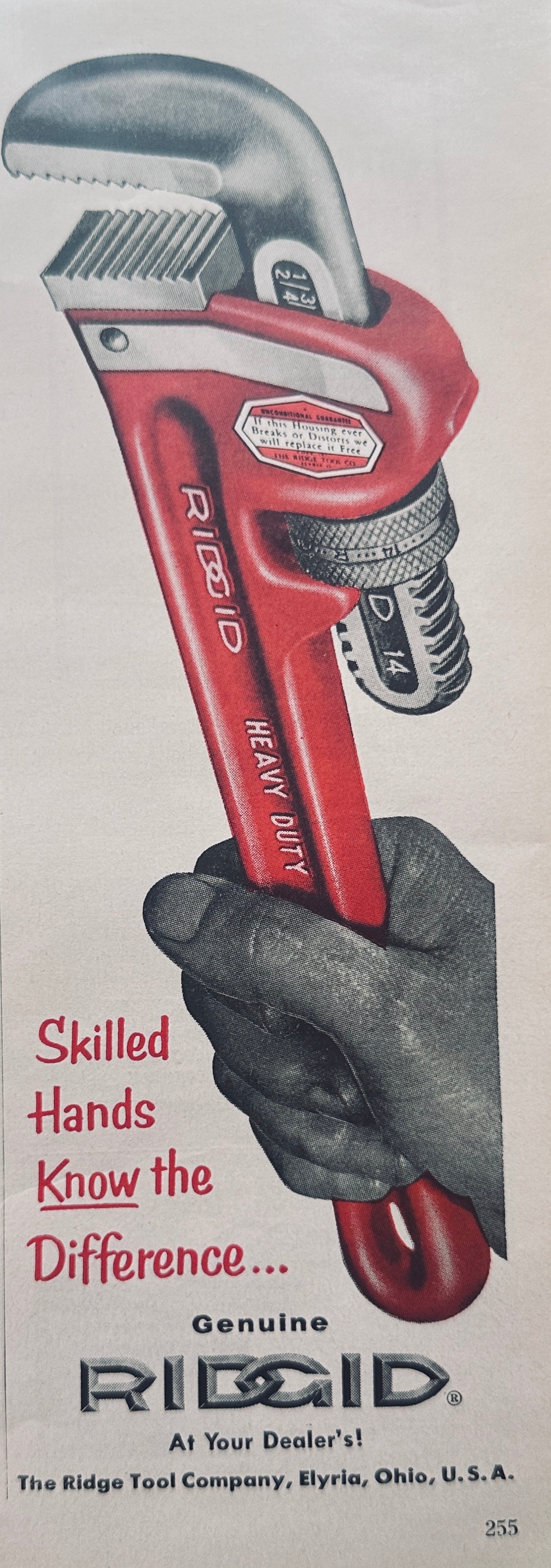 1961 Rigid Heavy Duty Pipe Wrench N799