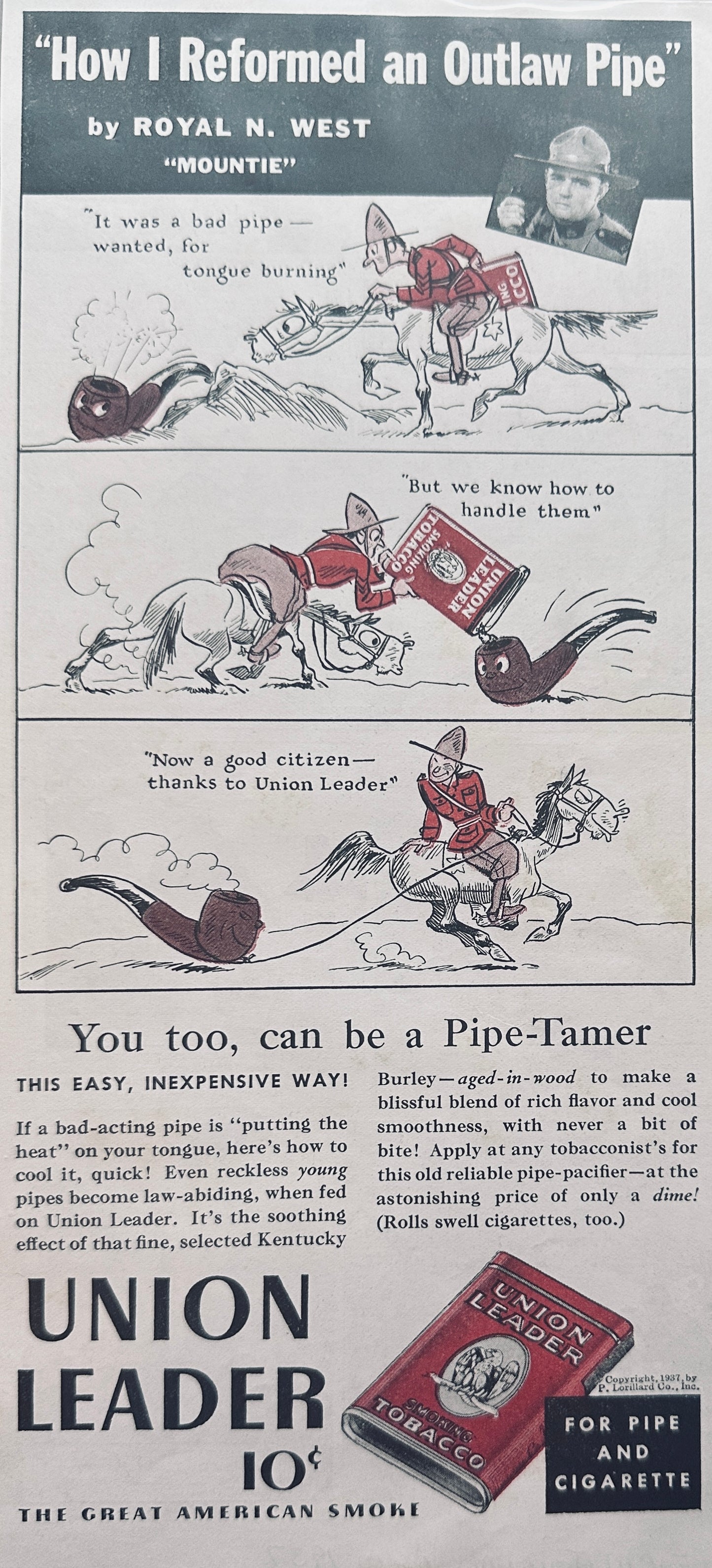 1937 Union Leader Tobacco - How I reformed an Outlaw Pipe N907