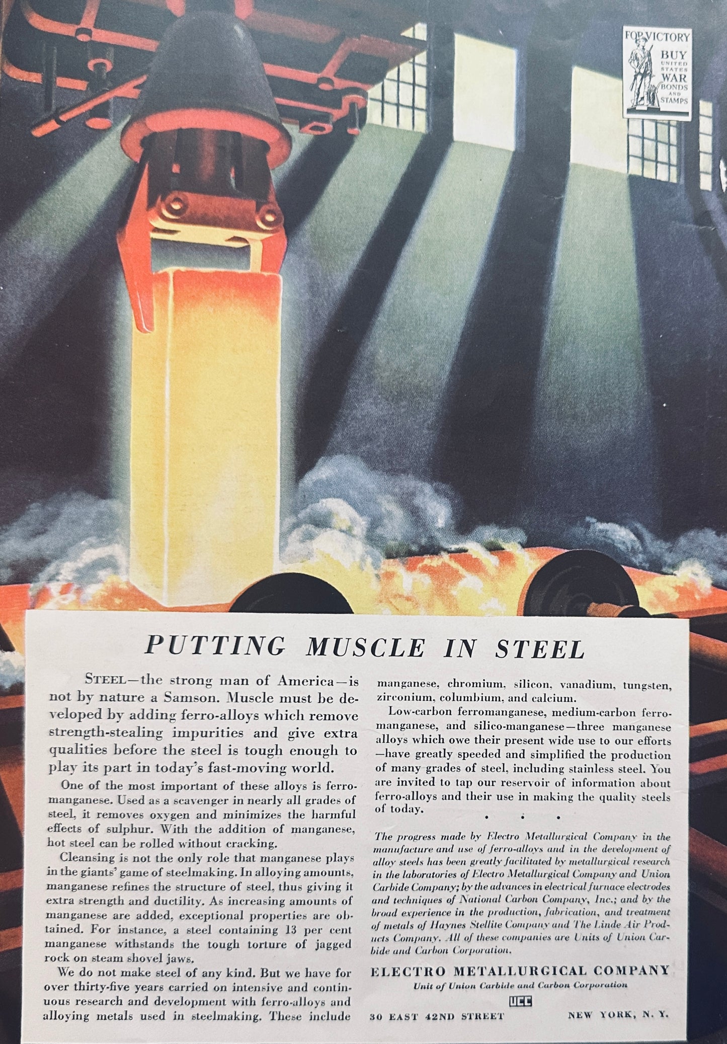 1942 Union Carbide Putting Muscle in Steel